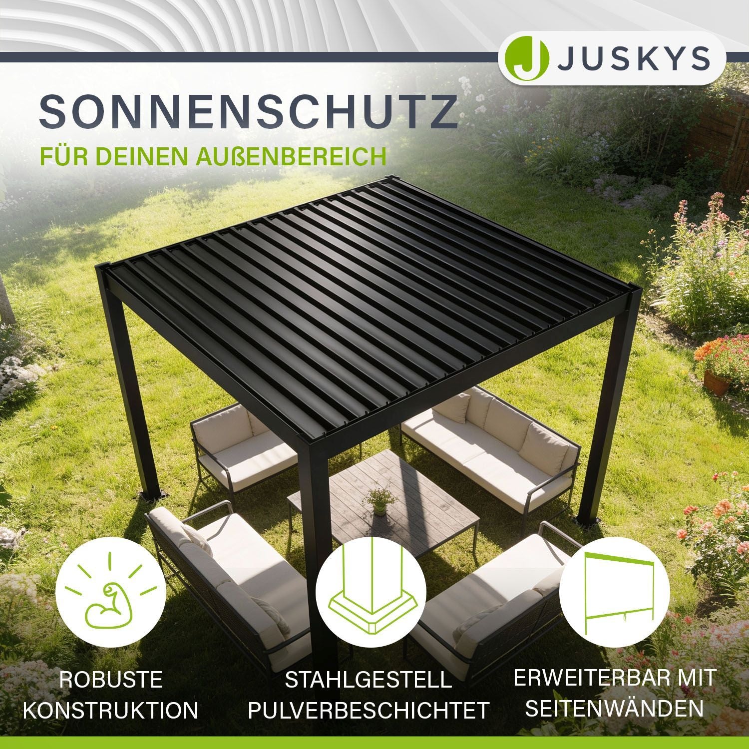 juskys-lamellendach-tahiti-3-x-3-m-anthrazit-inkl-seitenwand-3-m-terrassen-berda image 2