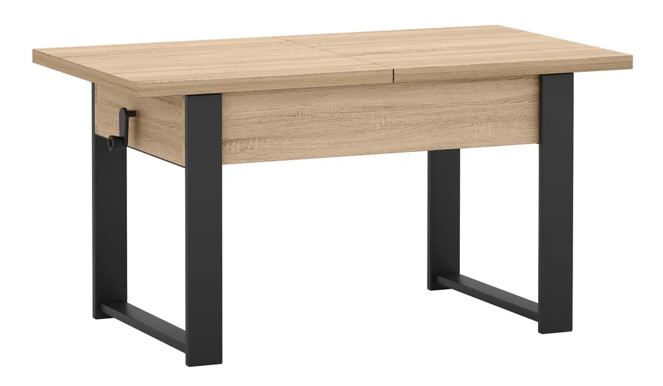 selsey-hugo-couchtisch-ausziehbar-120-157-x67-cm-sonoma-eiche-schwarze-beine image 1
