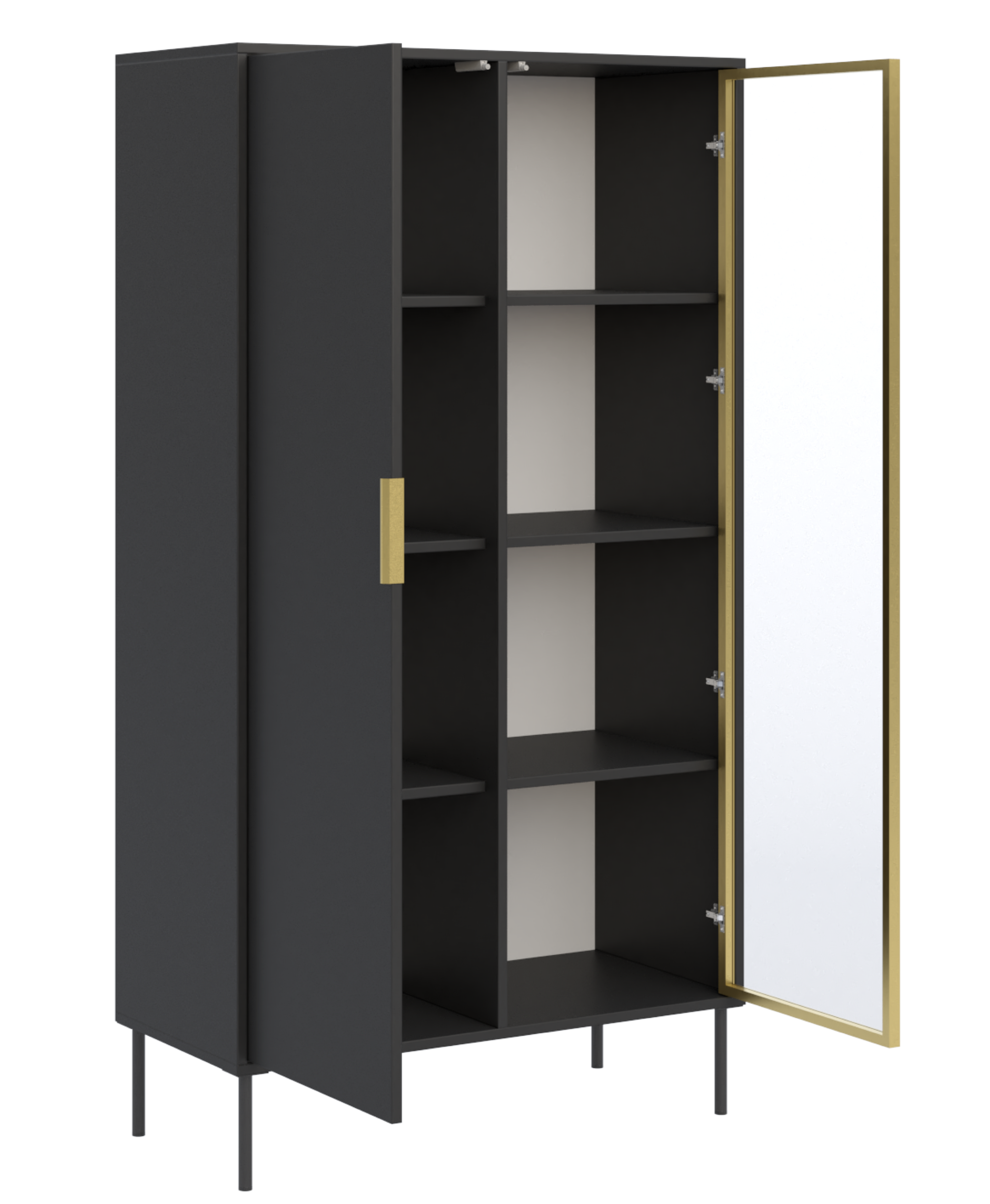 selsey-vena-zweifl-geliger-vitrinenschrank-mit-glasfront-90-cm-schwarz image 3