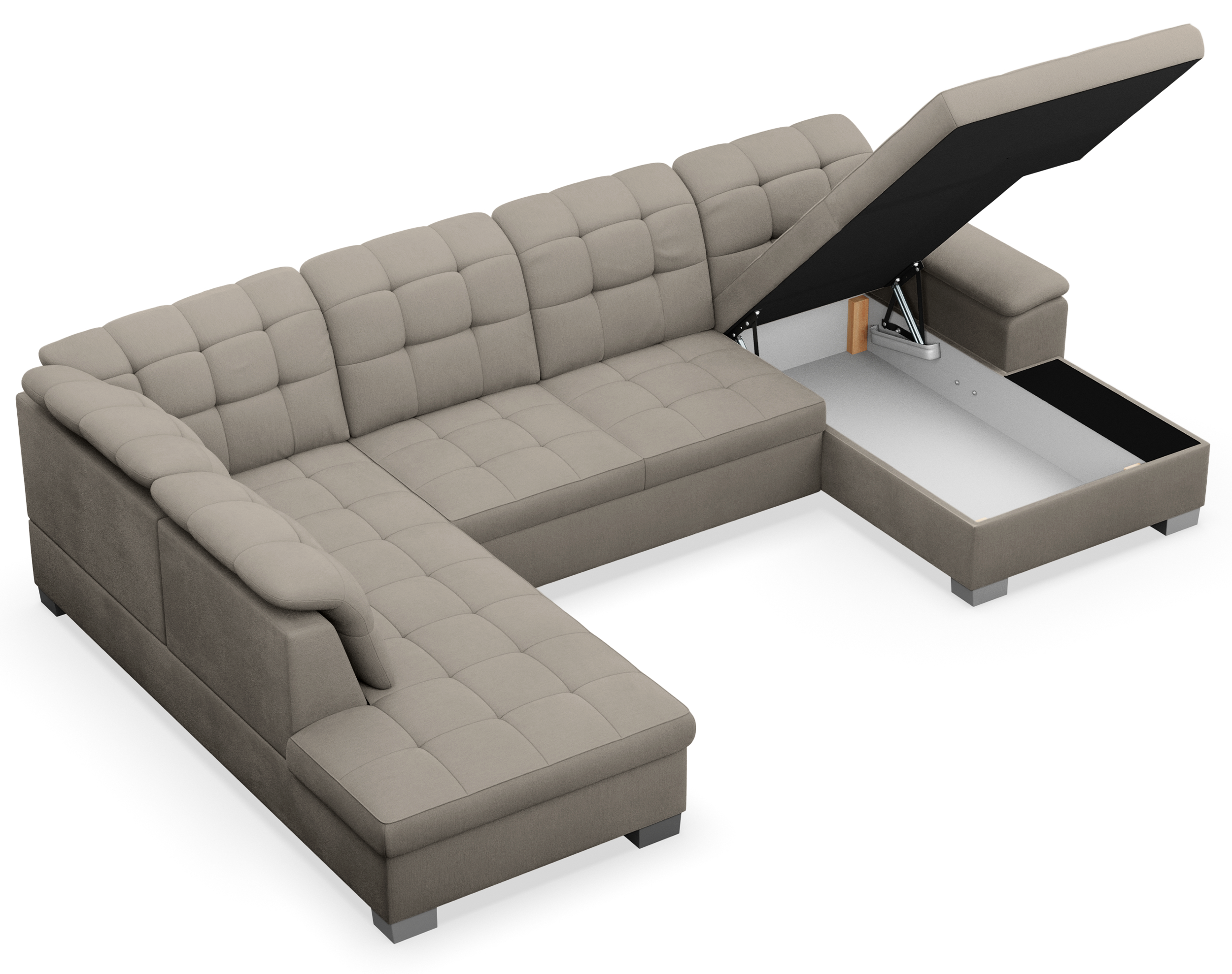 selsey-jamaal-ecksofa-u-rechts-mit-schlaffunktion-grau-beiges-flechtmuster-mit-s image 6