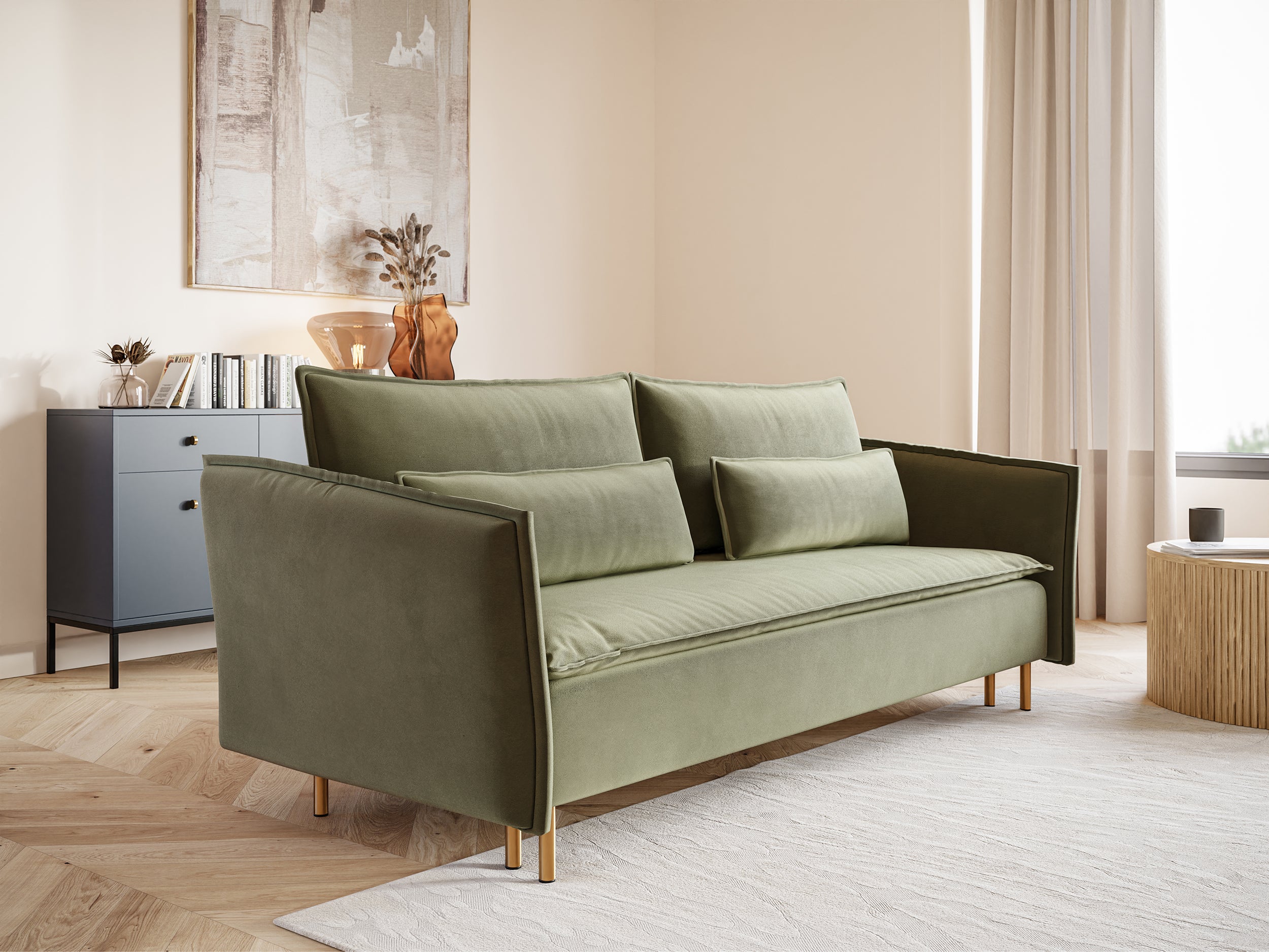 selsey-ummo-3-sitzer-schlafsofa-ausklappbar-salbeigr-n-velours-hydrophob-mit-sta image 3