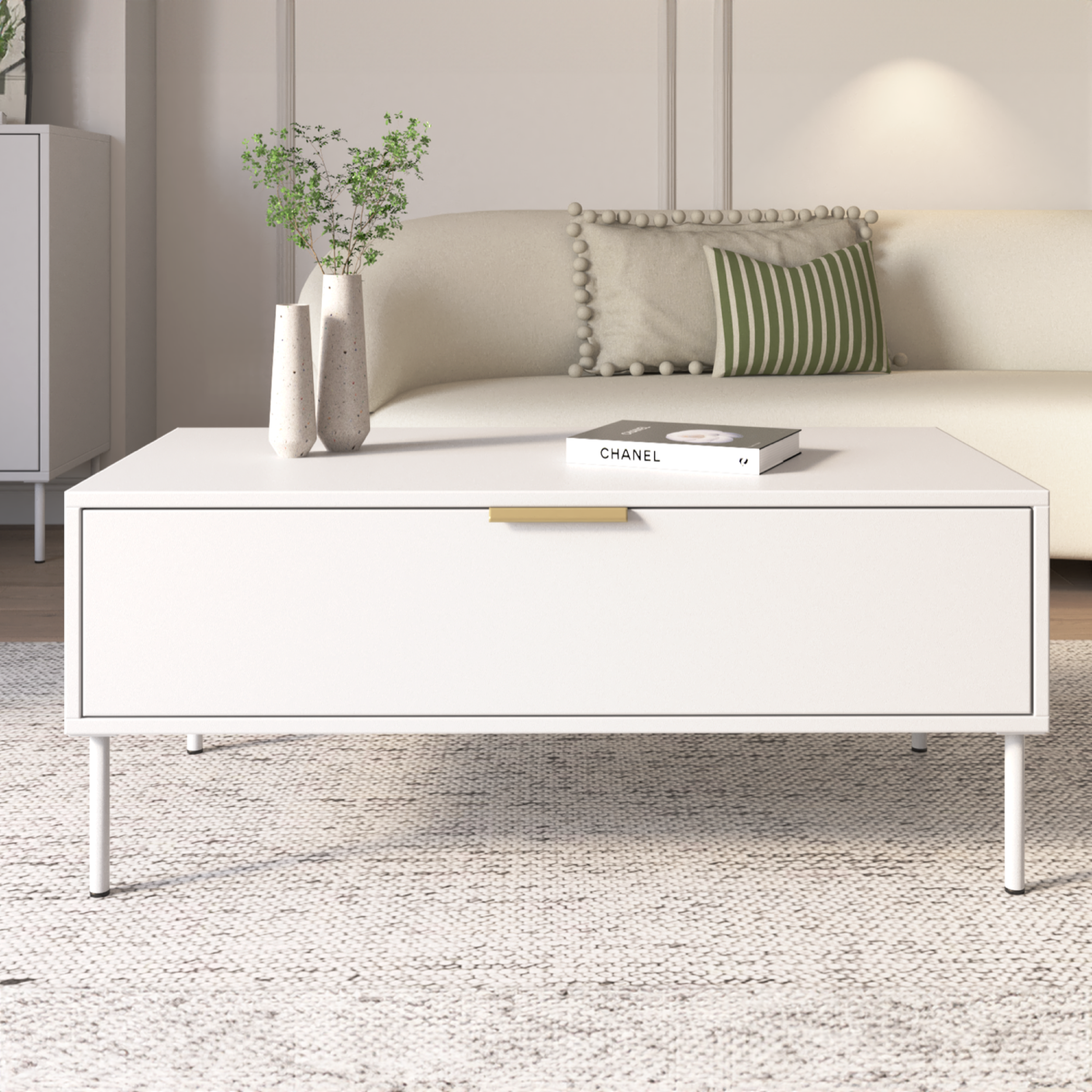 selsey-vena-couchtisch-100x50-cm-mit-schublade-wei image 2