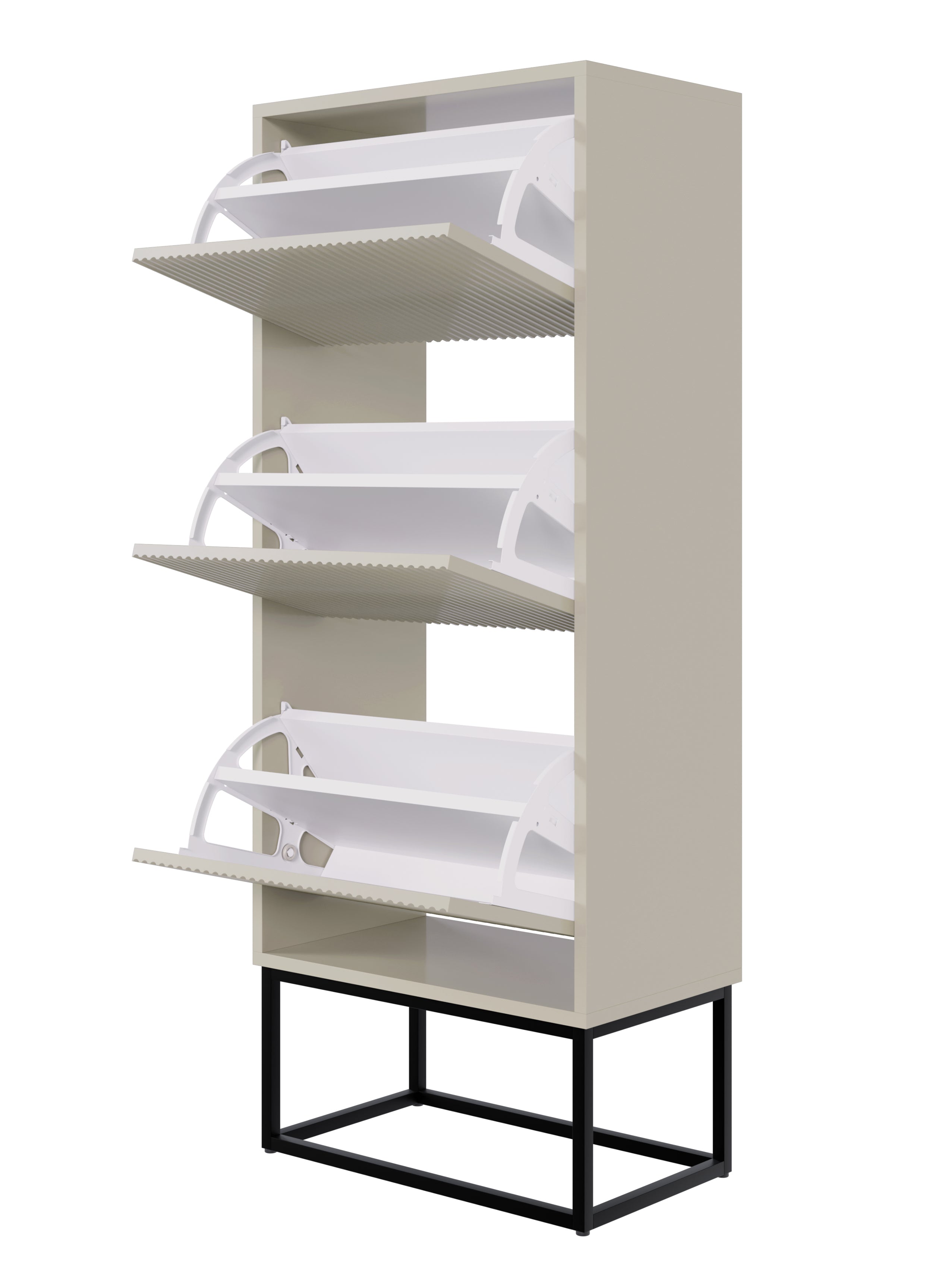 selsey-veldio-schuhschrank-50-cm-3-f-cher-grau-beige-mit-schwarzen-beinen image 2