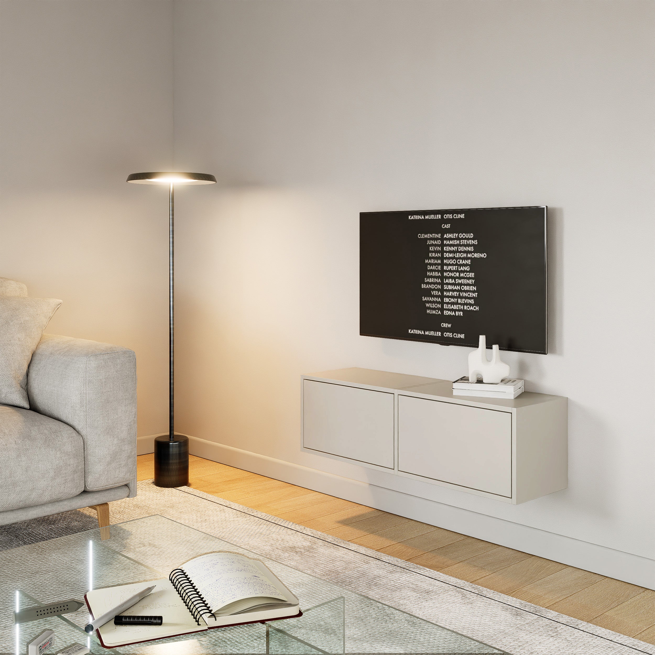 selsey-framme-h-ngender-tv-schrank-100-cm-mit-zwei-klappen-kaschmir image 2