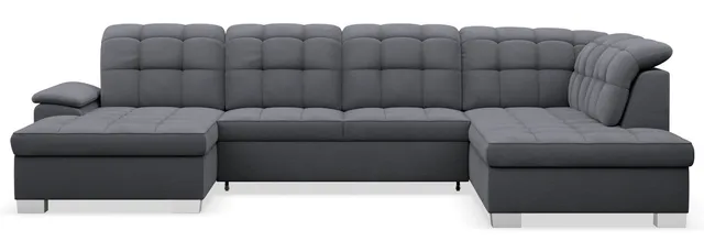 selsey-jamaal-ecksofa-u-form-links-mit-schlaffunktion-dunkelgrauer-samt image 1