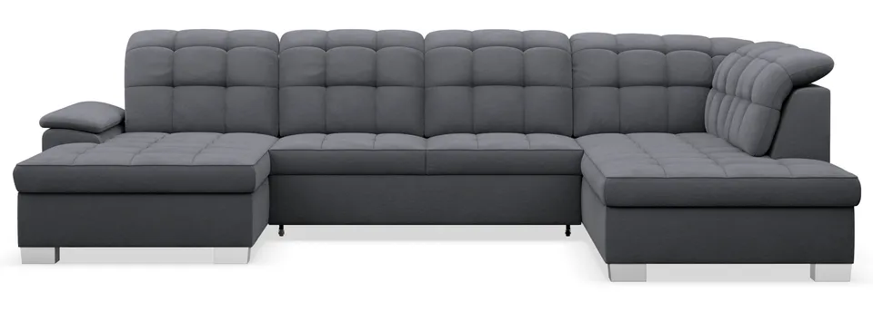 selsey-jamaal-ecksofa-u-form-links-mit-schlaffunktion-dunkelgrauer-samt image 1