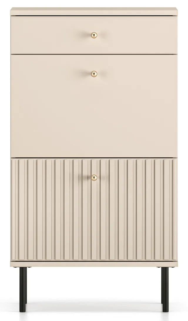 selsey-schuhschrank-caletto-55-cm-beige-mit-schublade-und-lamellen image 1