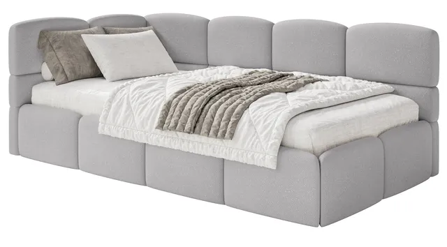 selsey-cloudy-jugendbett-90x200-cm-links-hellgrau-chenille-mit-stauraum image 1