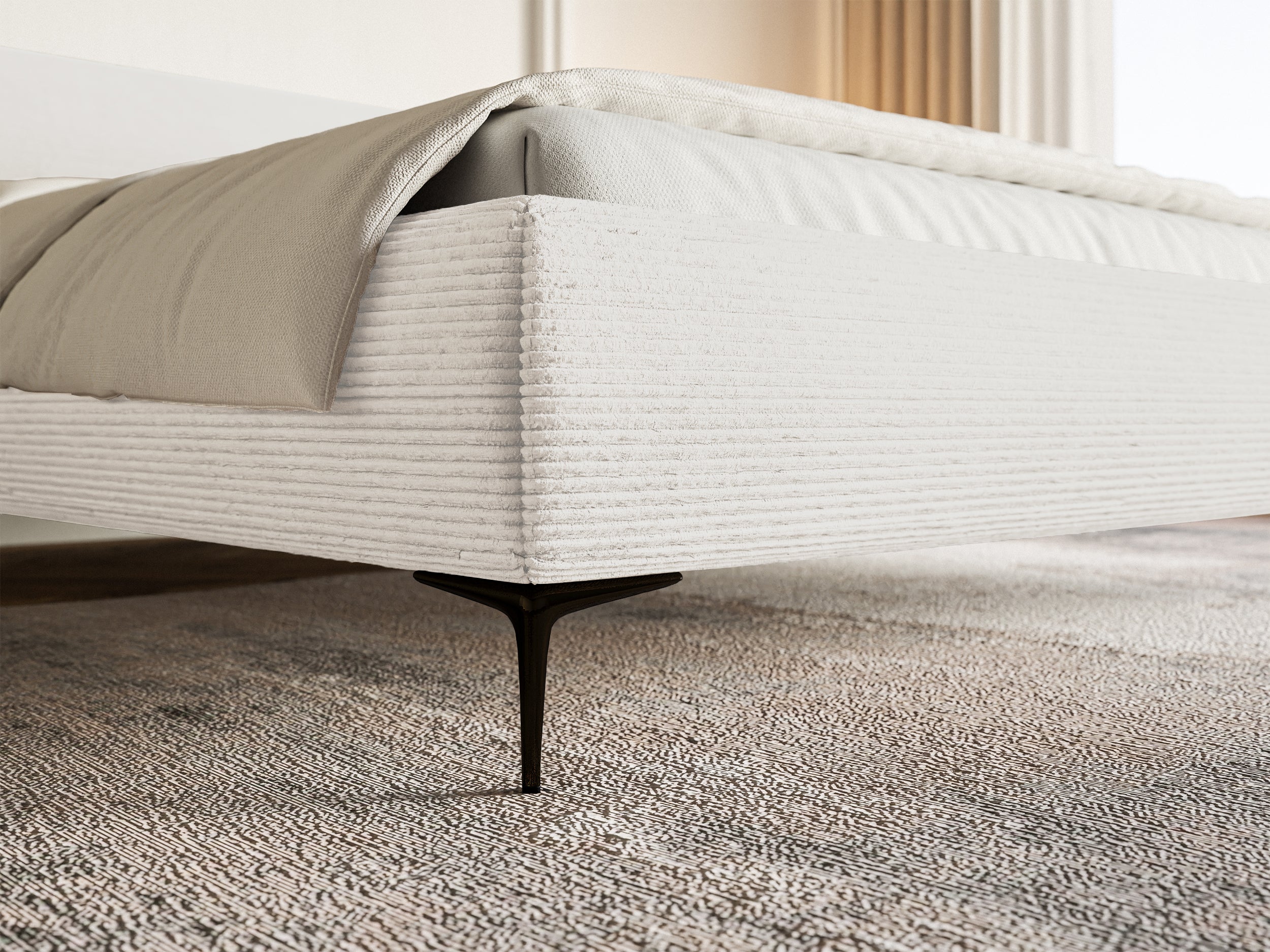 selsey-roule-polsterbett-160x200-cm-creme-cord-schwarze-beine image 5