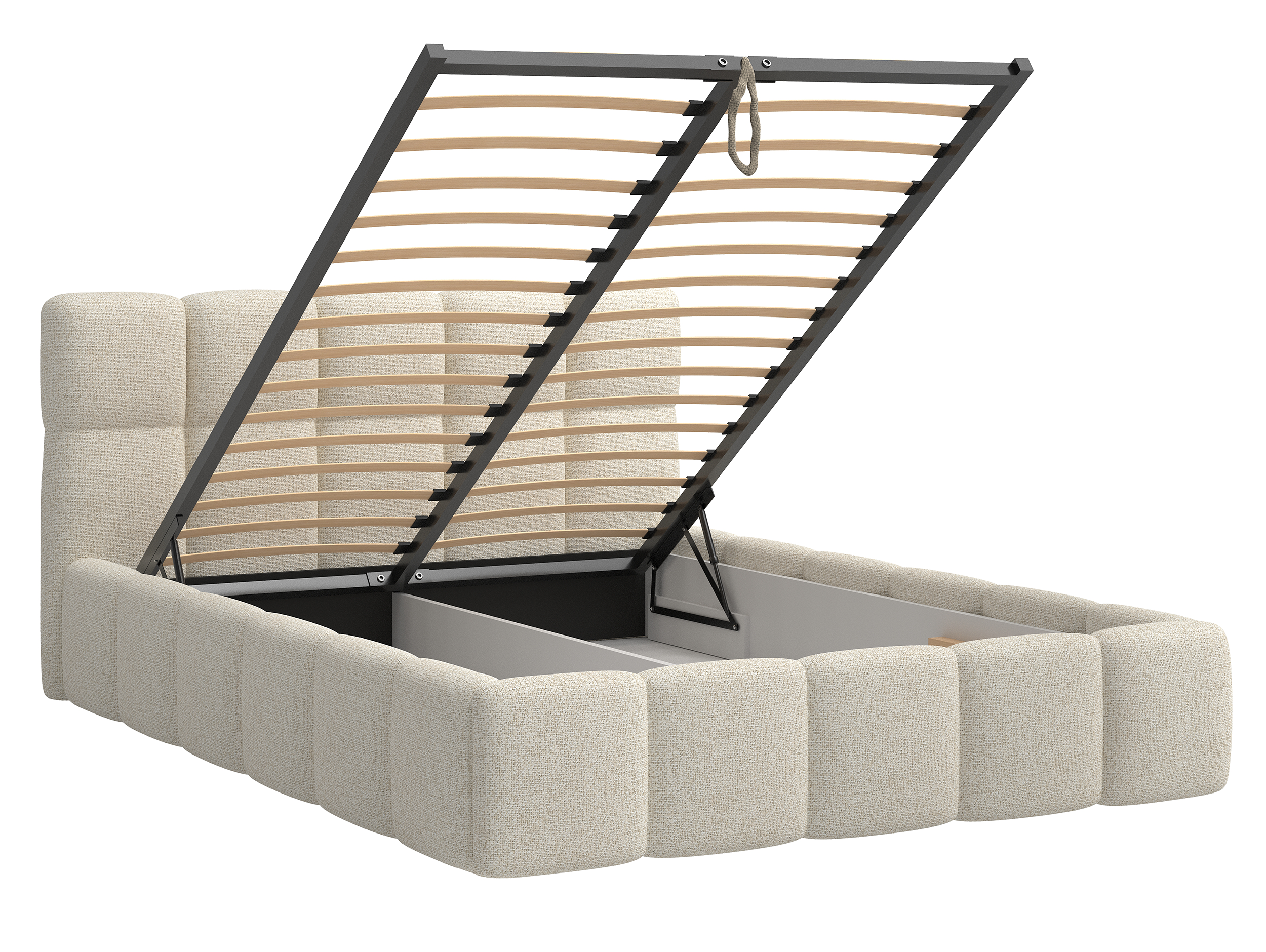 selsey-cloudy-polsterbett-140x200-cm-mit-stauraum-hellbeige-geflecht-metallrahme image 3