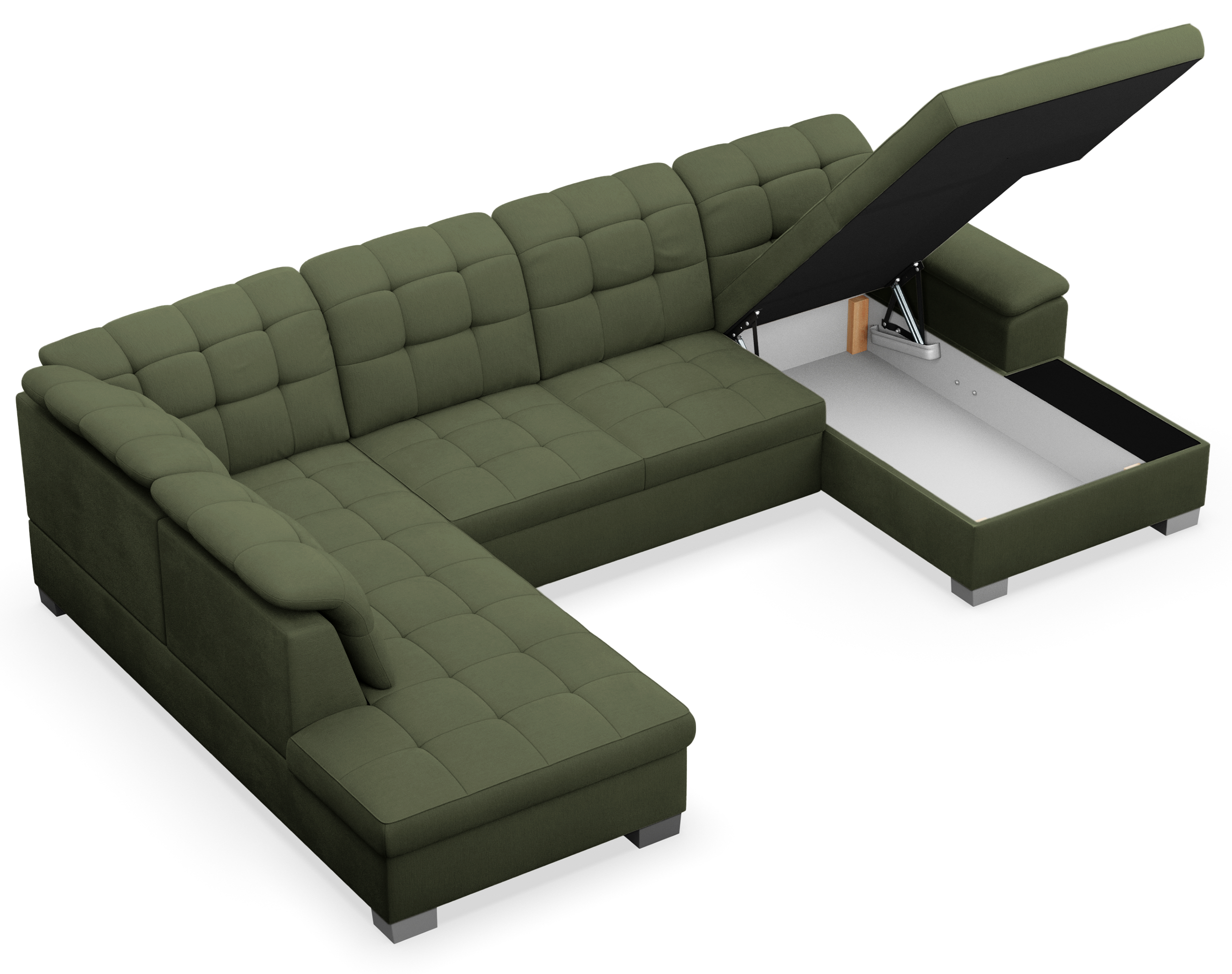 selsey-jamaal-ecksofa-mit-schlaffunktion-u-f-rmig-rechtsseitig-khaki-flechtmuste image 6