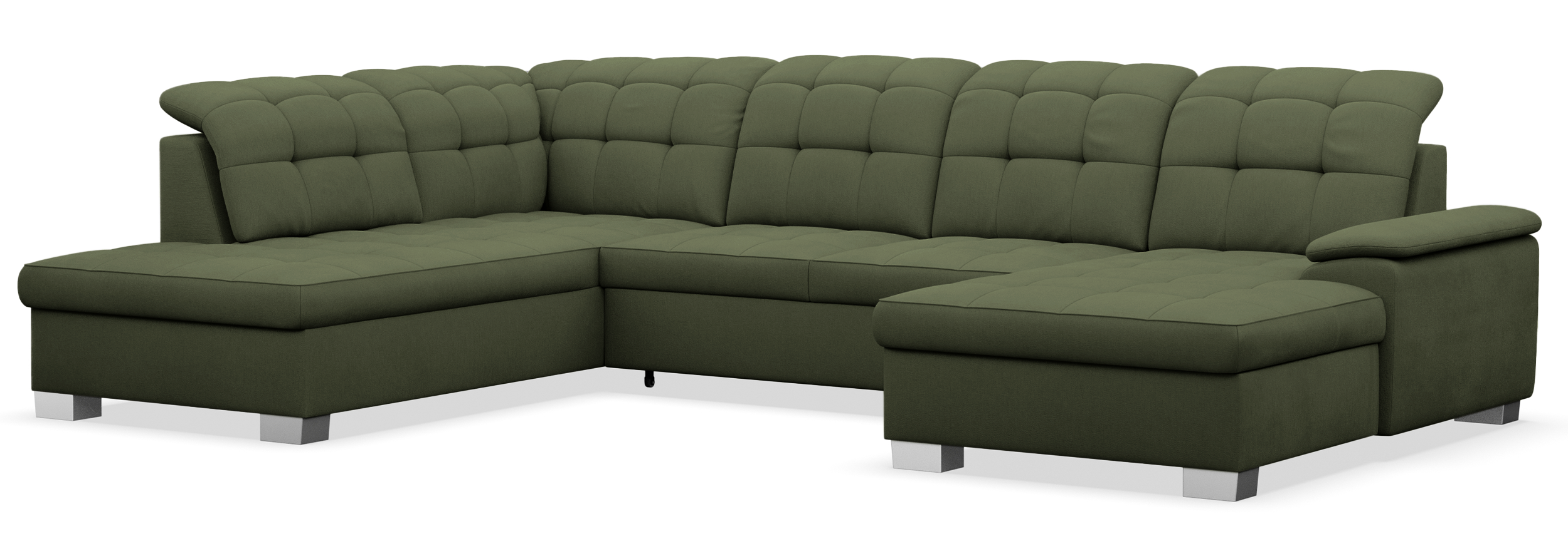 selsey-jamaal-ecksofa-mit-schlaffunktion-u-f-rmig-rechtsseitig-khaki-flechtmuste image 4