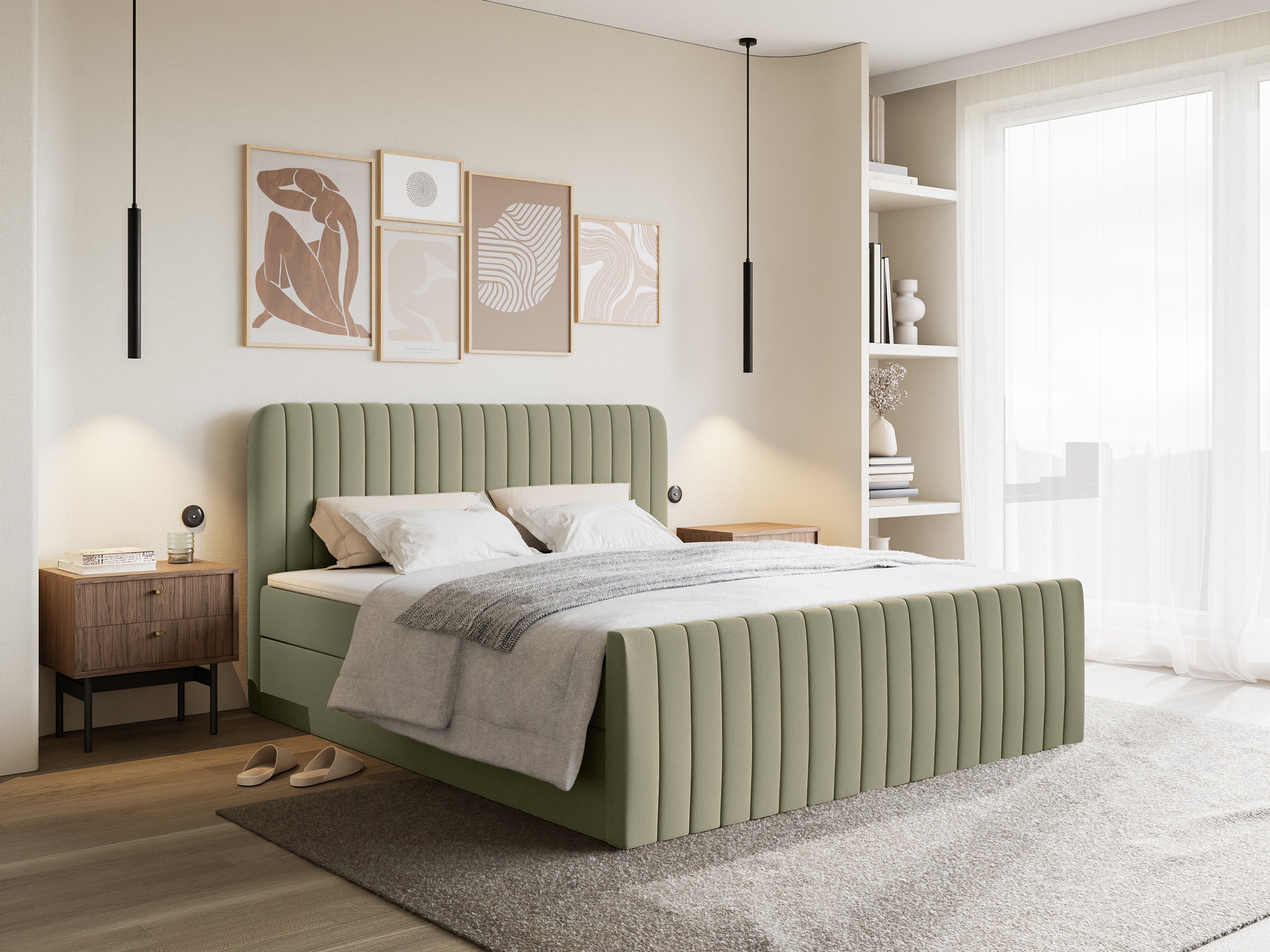 selsey-saliano-kontinentalbett-160x200-cm-mit-stauraum-und-topper-olivgr-ner-che image 2