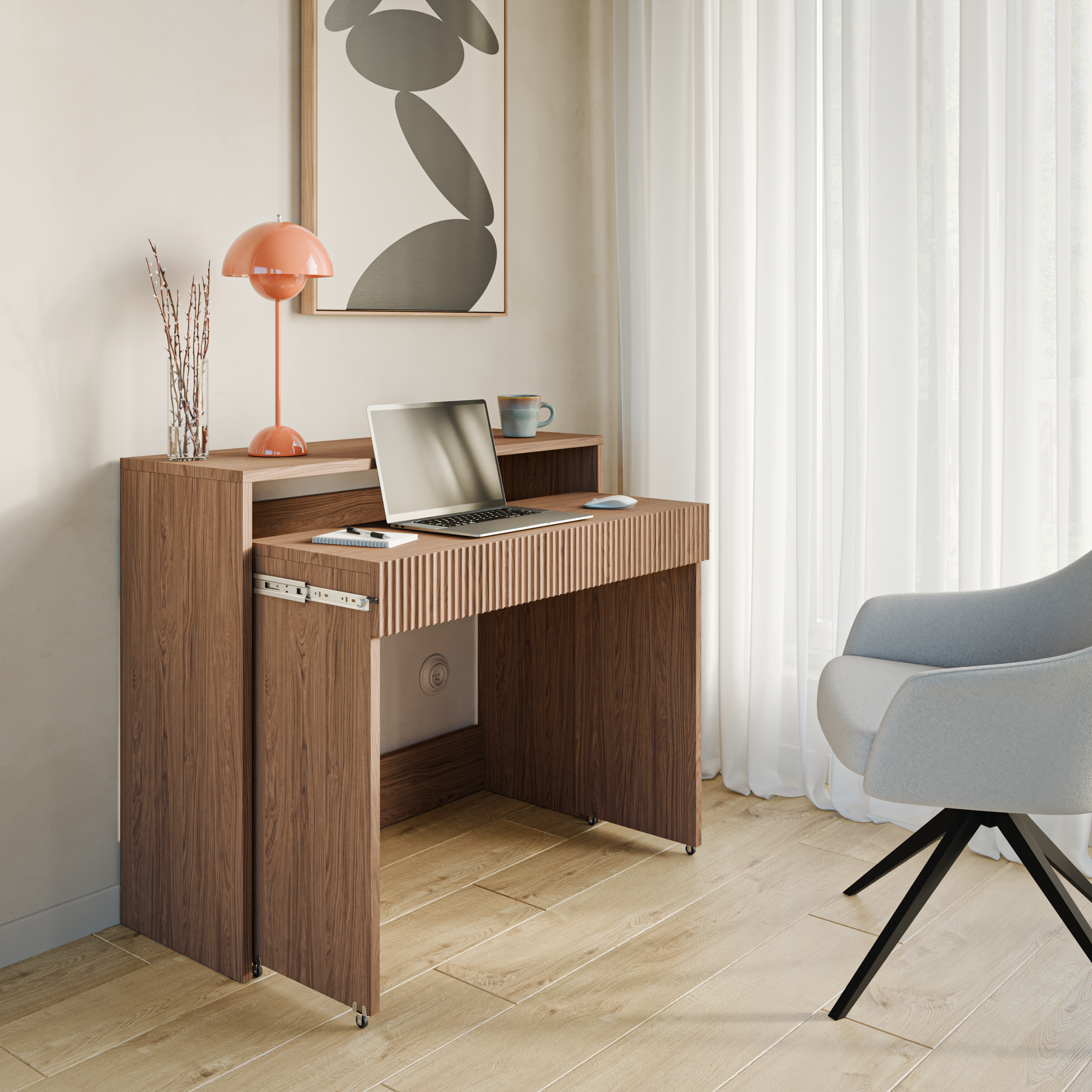 selsey-zoom-ausziehbarer-schreibtisch-98-cm-mit-schublade-eiche-casella image 4