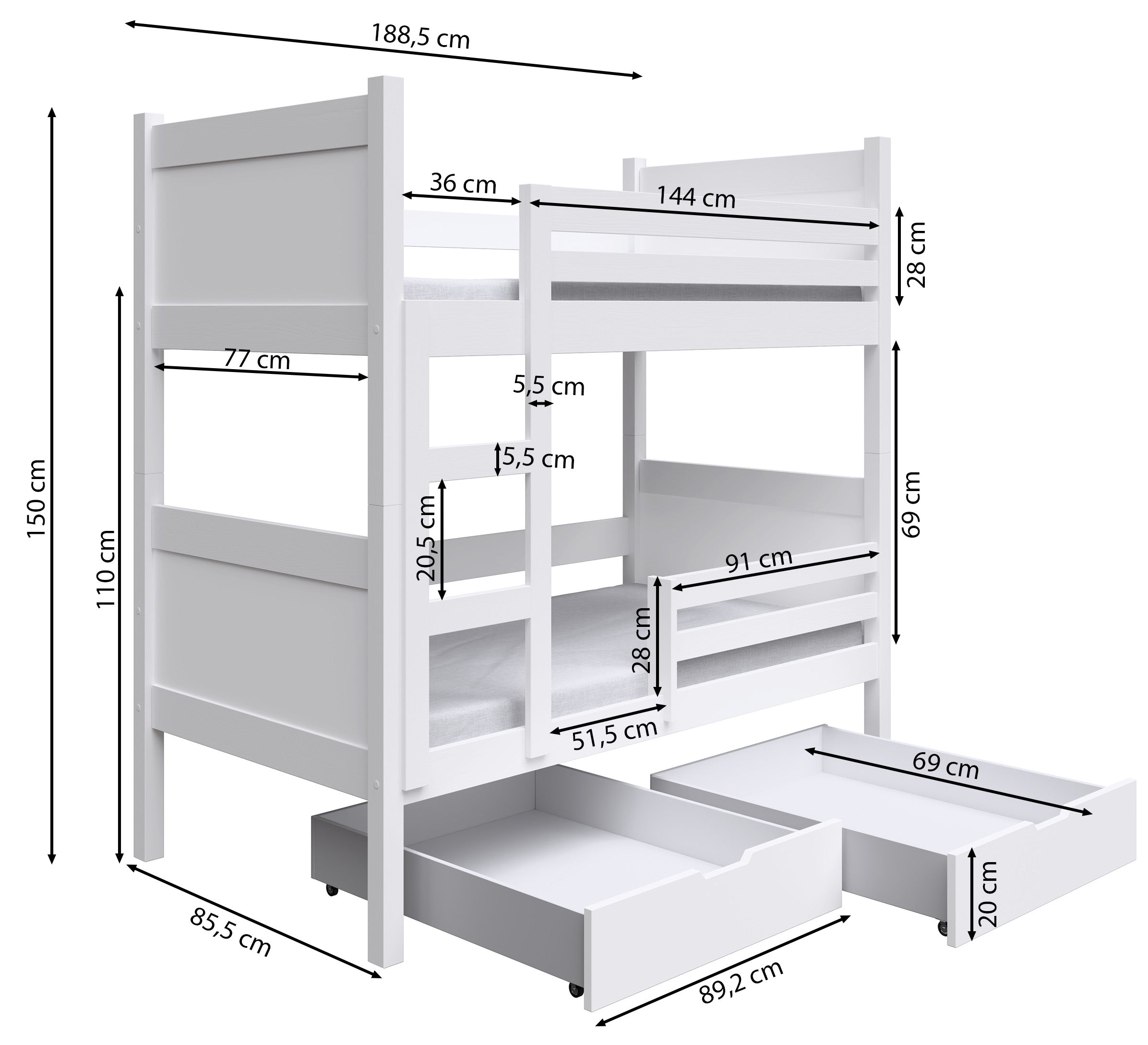 selsey-frello-etagenbett-80x180-mit-schubladen-grau image 7