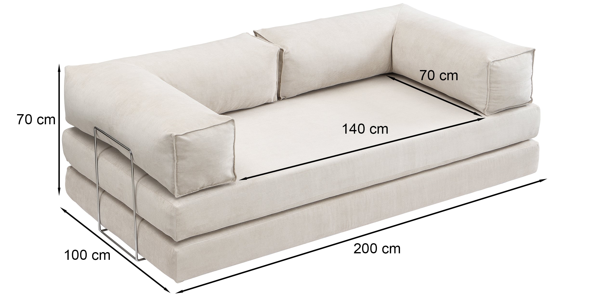 selsey-semassy-zweisitziges-schlafsofa-hellgrau-chenille-metallrahmen image 7