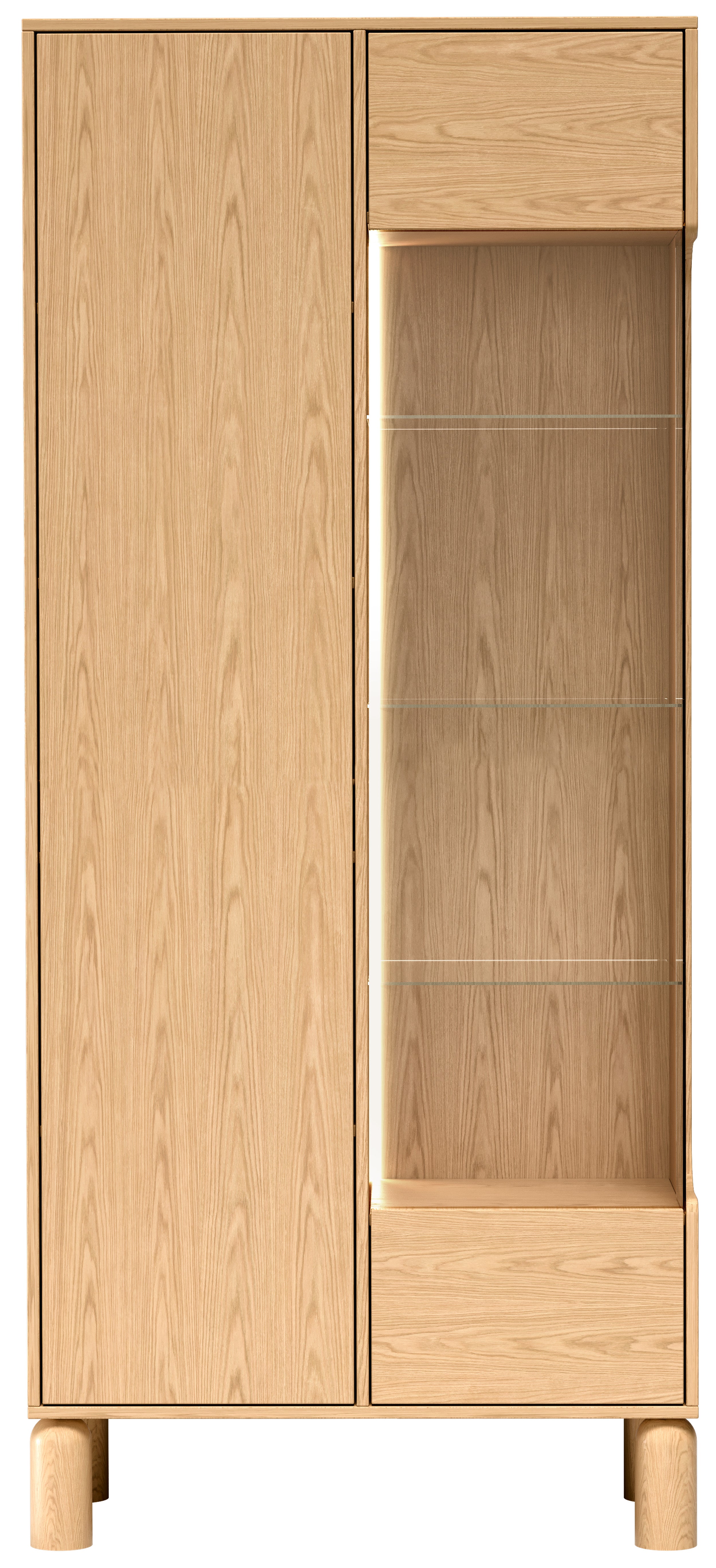 selsey-sanden-hohe-vitrine-zweit-rig-89-cm-eiche-bookmatch-mit-led-beleuchtung-1 image 8