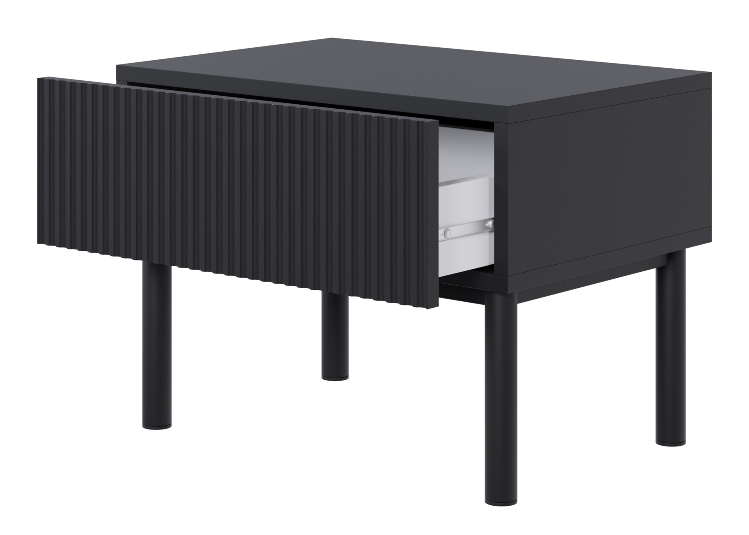 selsey-veldio-new-nachttisch-50-cm-schwarz-mit-gefr-ster-front-und-schublade image 2
