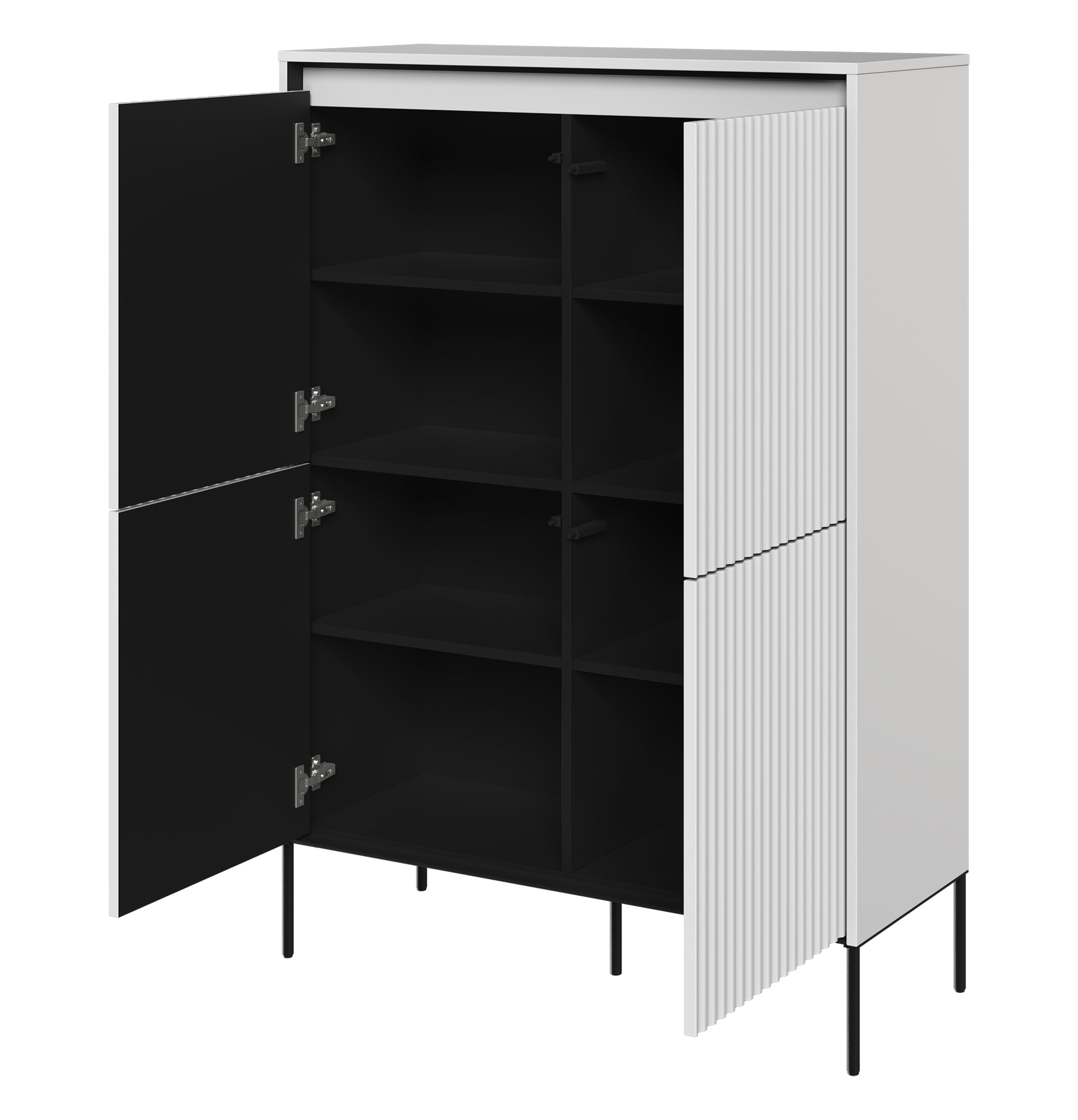 selsey-trend-viert-rige-kommode-hoch-98-cm-mit-led-wei image 3