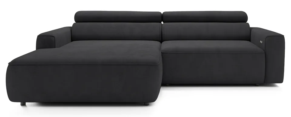 selsey-fando-ecksofa-l-form-links-dunkelgrauer-samt-mit-elektrischem-auszug image 1