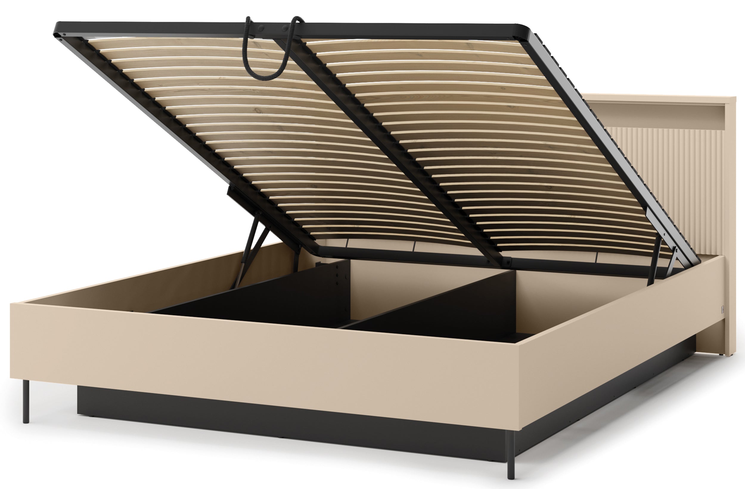 selsey-trend-bett-160x200-cm-geriffelt-mit-stauraum-und-beleuchtung-sandbeige-sc image 7