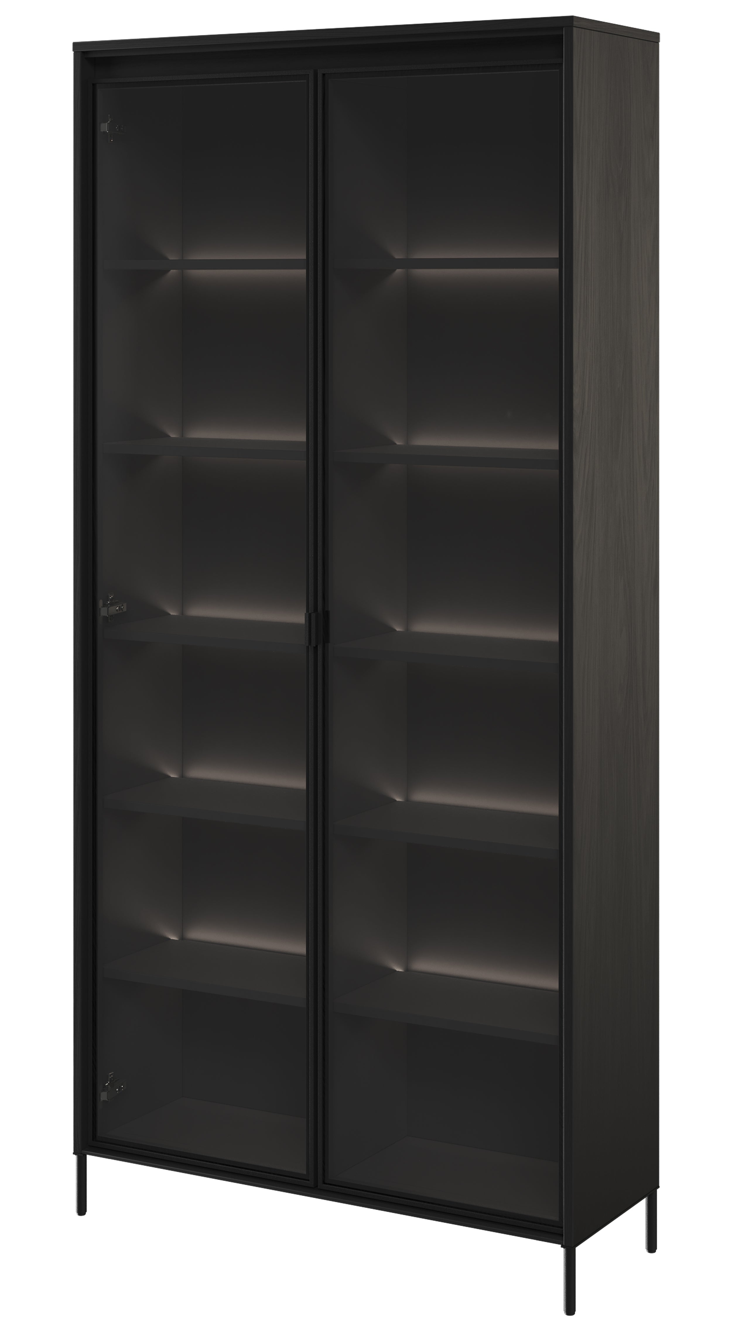 selsey-trend-zweifl-geliger-schrank-vitrine-92-cm-schwarz-mit-led image 1