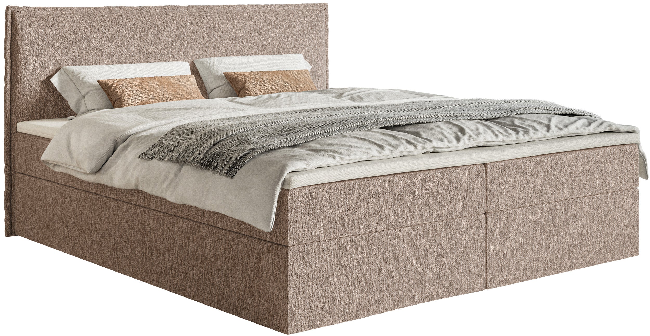 selsey-softie-kontinentalbett-140x200-cm-mit-stauraum-und-topper-in-dunkelbeige- image 1
