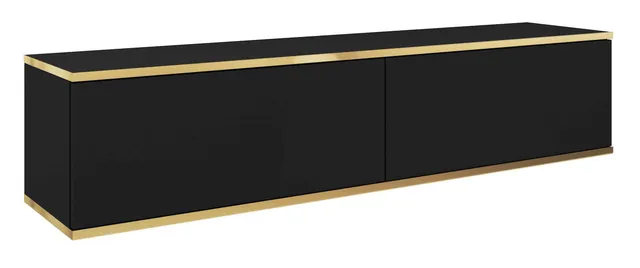 selsey-mucalma-tv-schrank-135-cm-schwarz-mit-goldenen-eins-tzen image 1