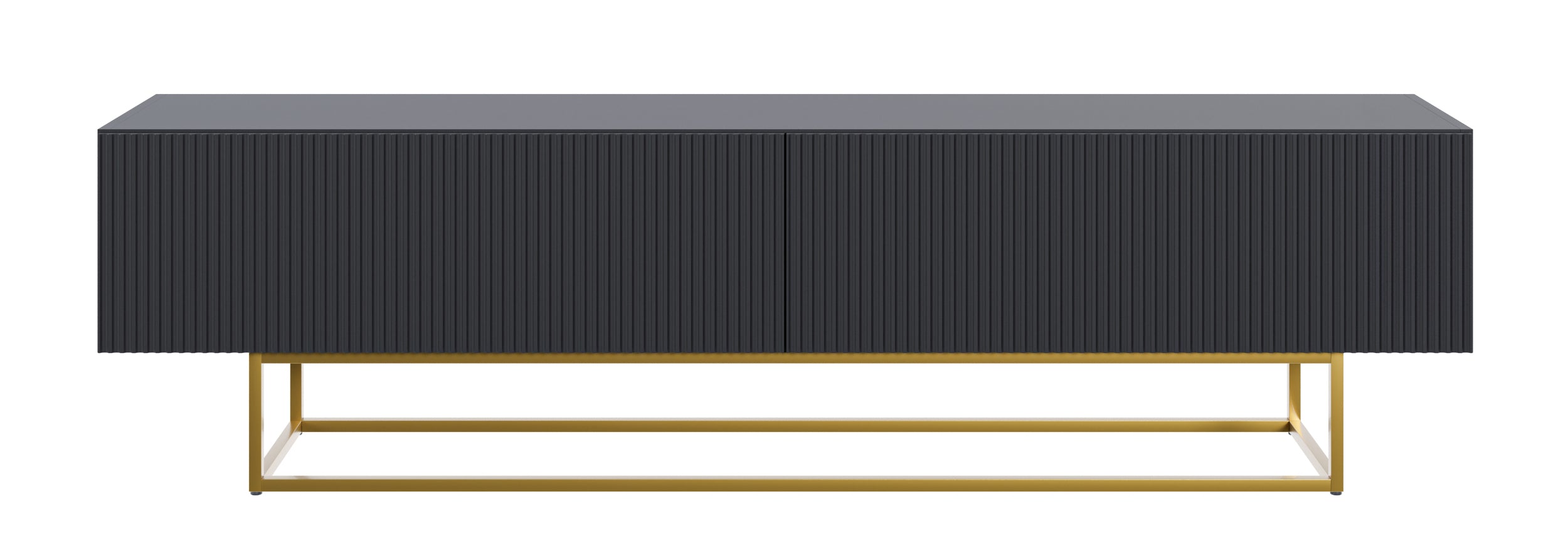 selsey-veldio-tv-schrank-175-cm-schwarz-mit-gefr-ster-front-und-goldenen-beinen image 5