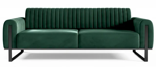 selsey-parissa-sofa-3-sitzer-gr-ner-samt-schwarze-beine image 1