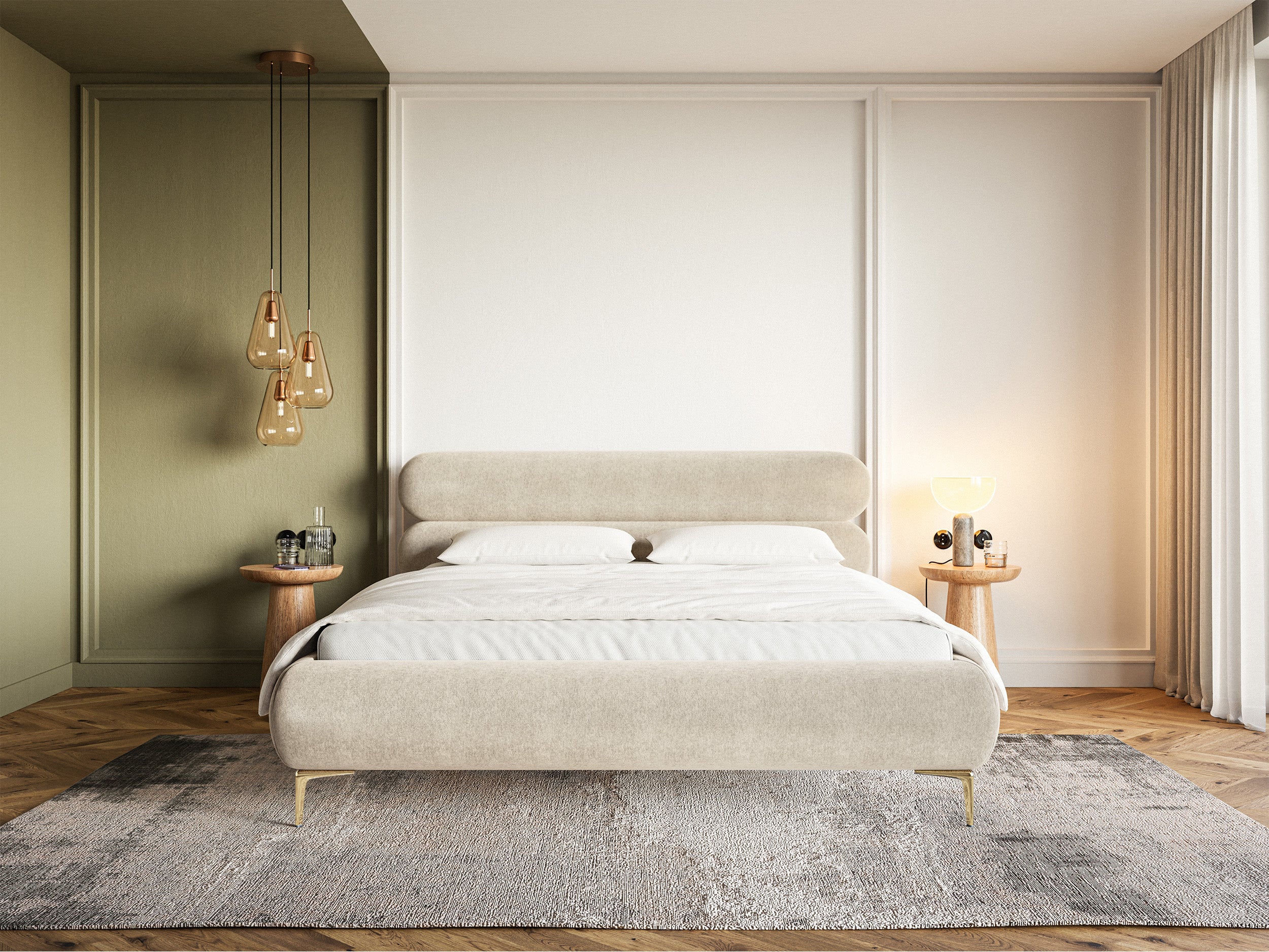 selsey-roule-polsterbett-160x200-cm-hellbeige-velours-wasserabweisend-goldene-be image 2