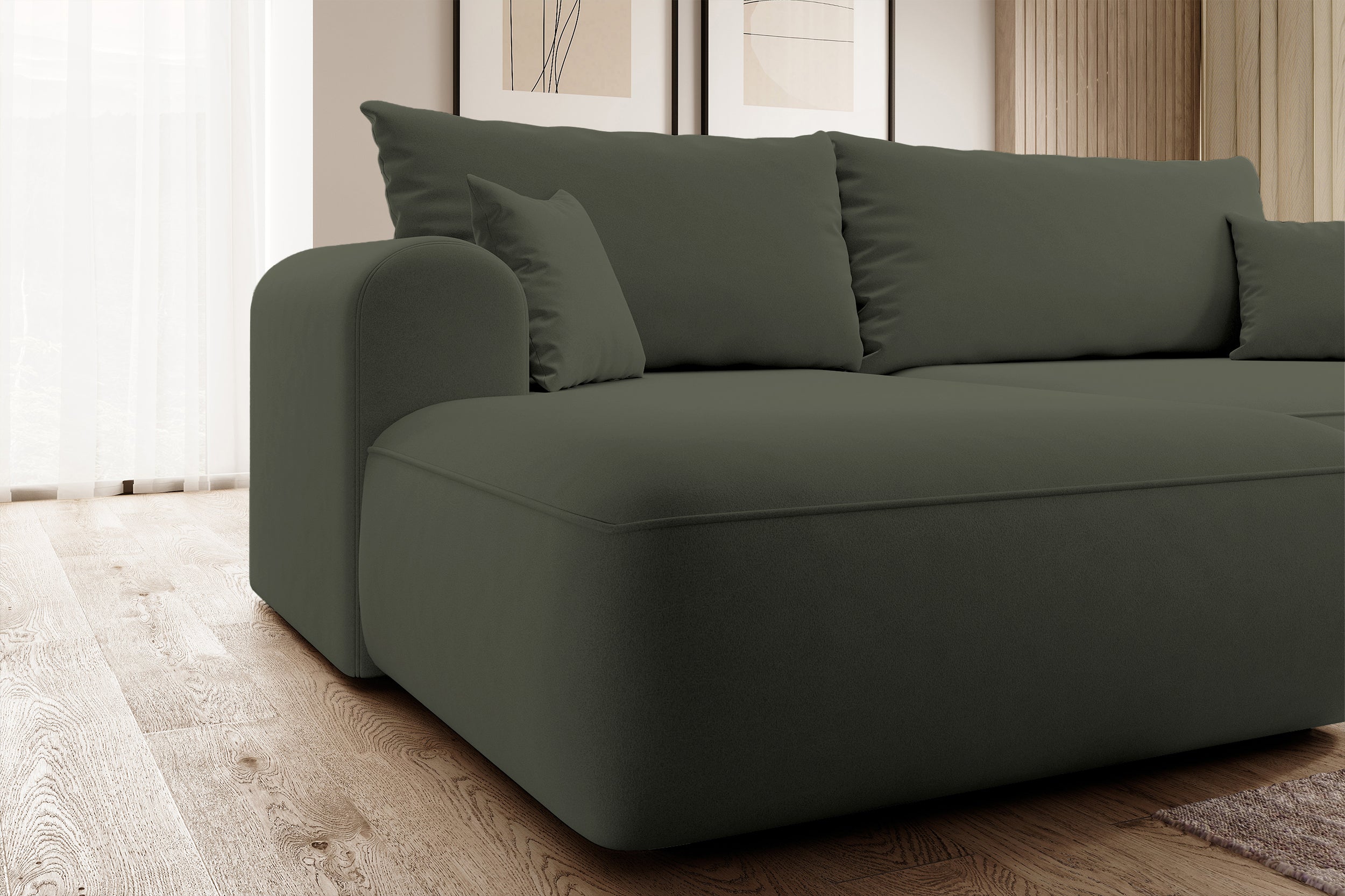 selsey-ovo-ecksofa-mit-schlaffunktion-l-form-links-olivgr-ner-samt-mit-stauraum image 4