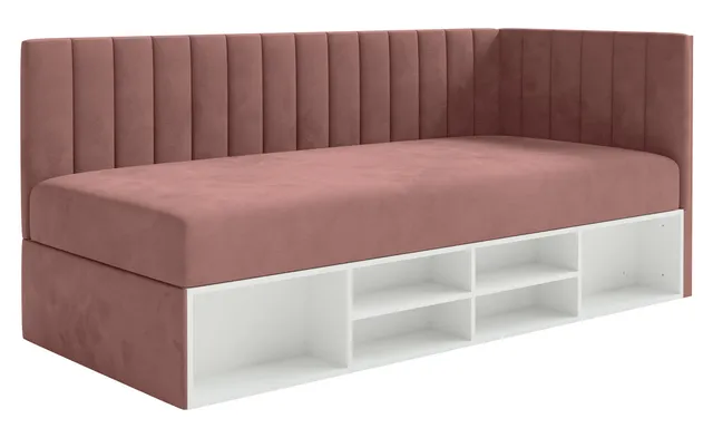 selsey-ventrio-jugendbett-90x200-cm-rechtsseitig-mit-stauraum-und-regalen-rosa-v image 1