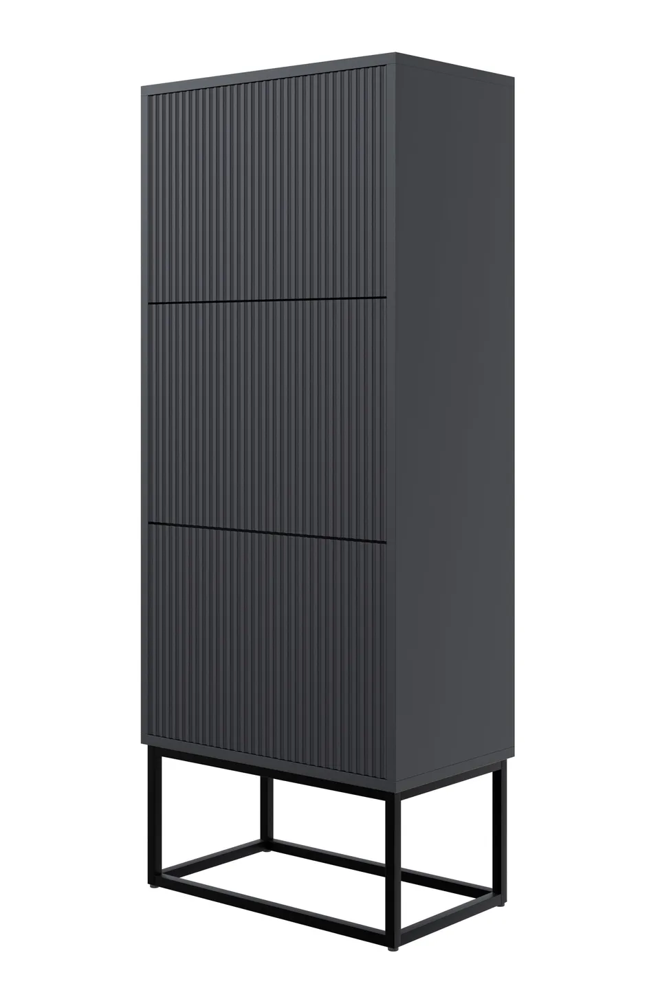 selsey-veldio-schuhschrank-50-cm-mit-gefr-ster-front-und-3-f-chern-schwarz image 1