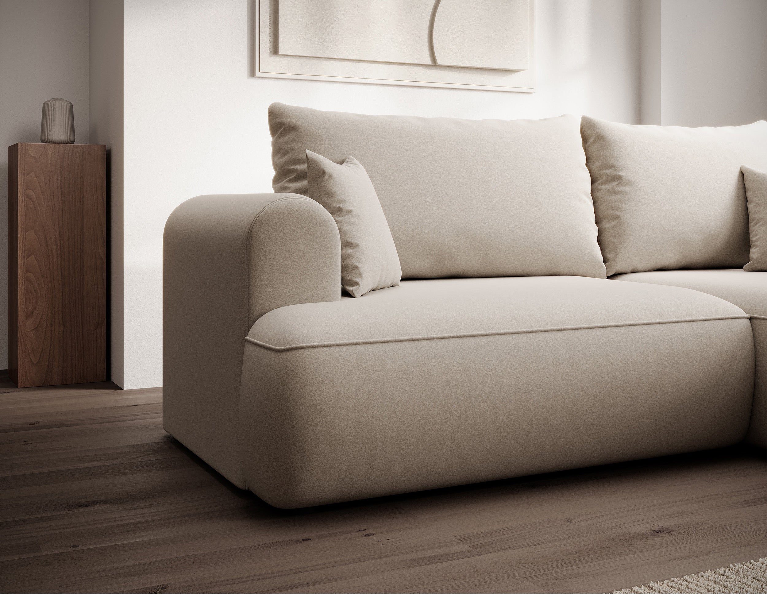 selsey-ovo-mini-ecksofa-rechts-l-form-mit-schlaffunktion-und-stauraum-creme-samt image 7