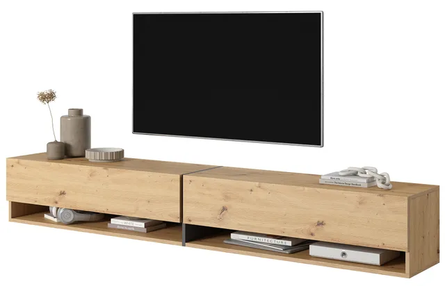 selsey-mirrgo-tv-schrank-200-cm-artisan-eiche-mit-grafitfarbenen-eins-tzen image 1
