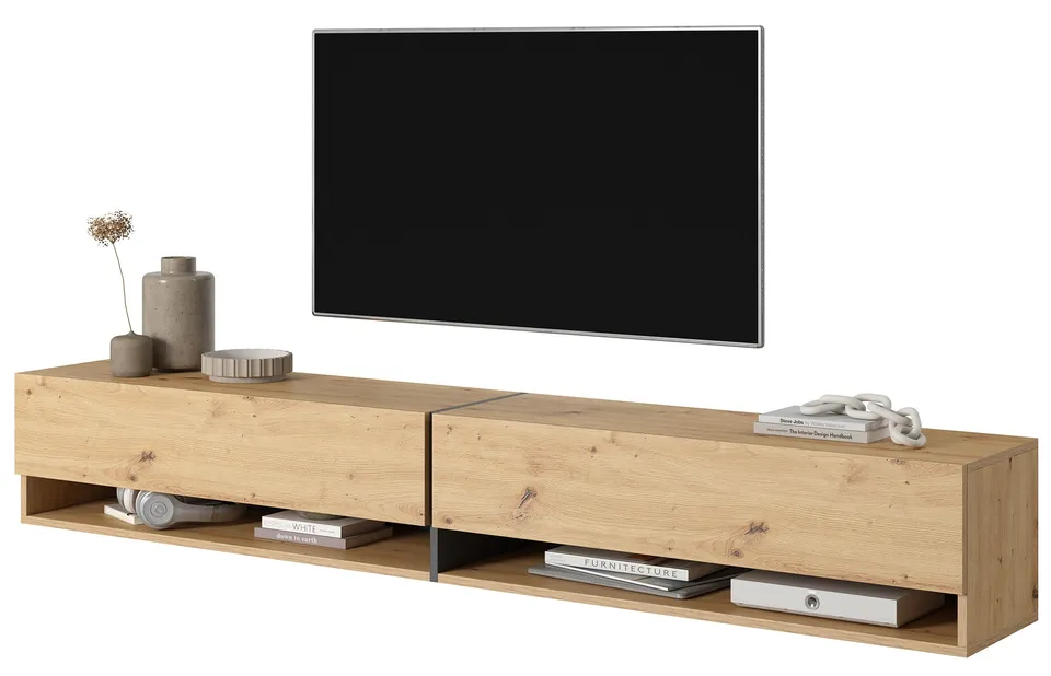 selsey-mirrgo-tv-schrank-200-cm-artisan-eiche-mit-grafitfarbenen-eins-tzen image 1