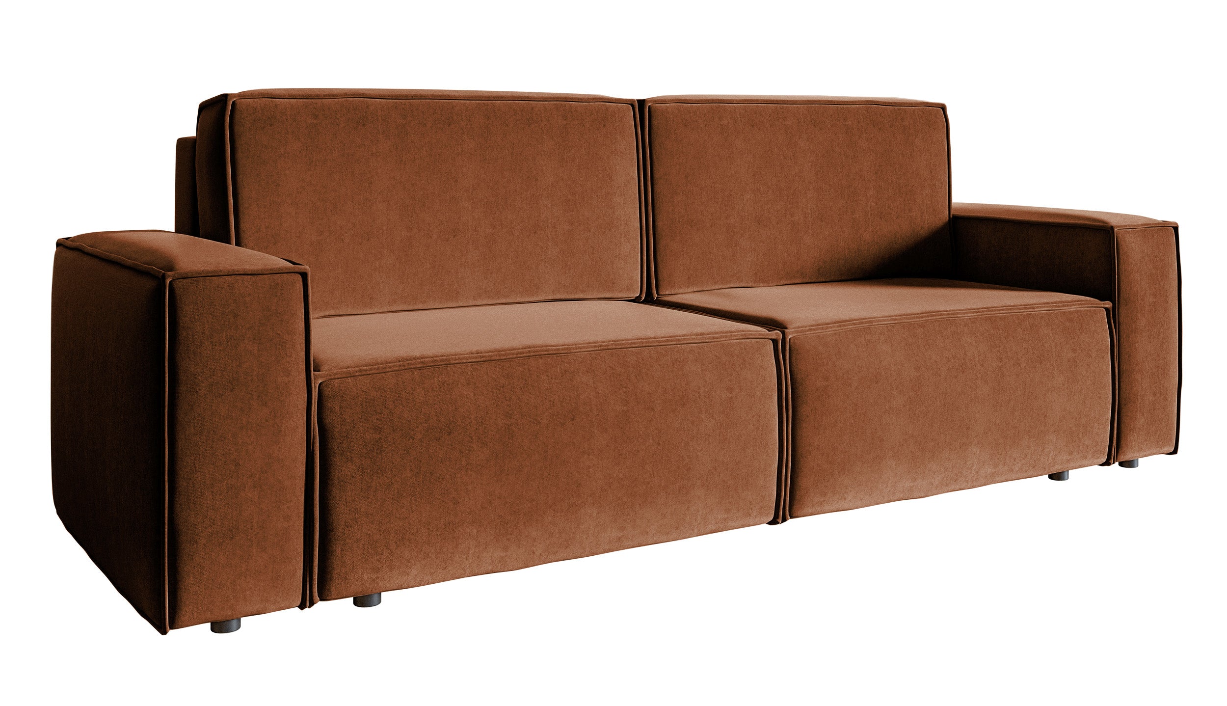 selsey-copertino-dreisitziges-ausklappbares-sofa-kupfer-velours image 2