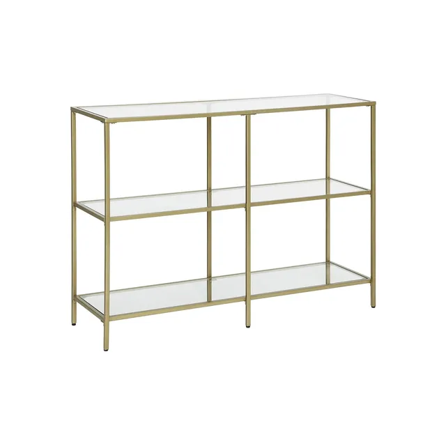 vasagle-konsolentisch-aus-hartglas-in-gold image 1