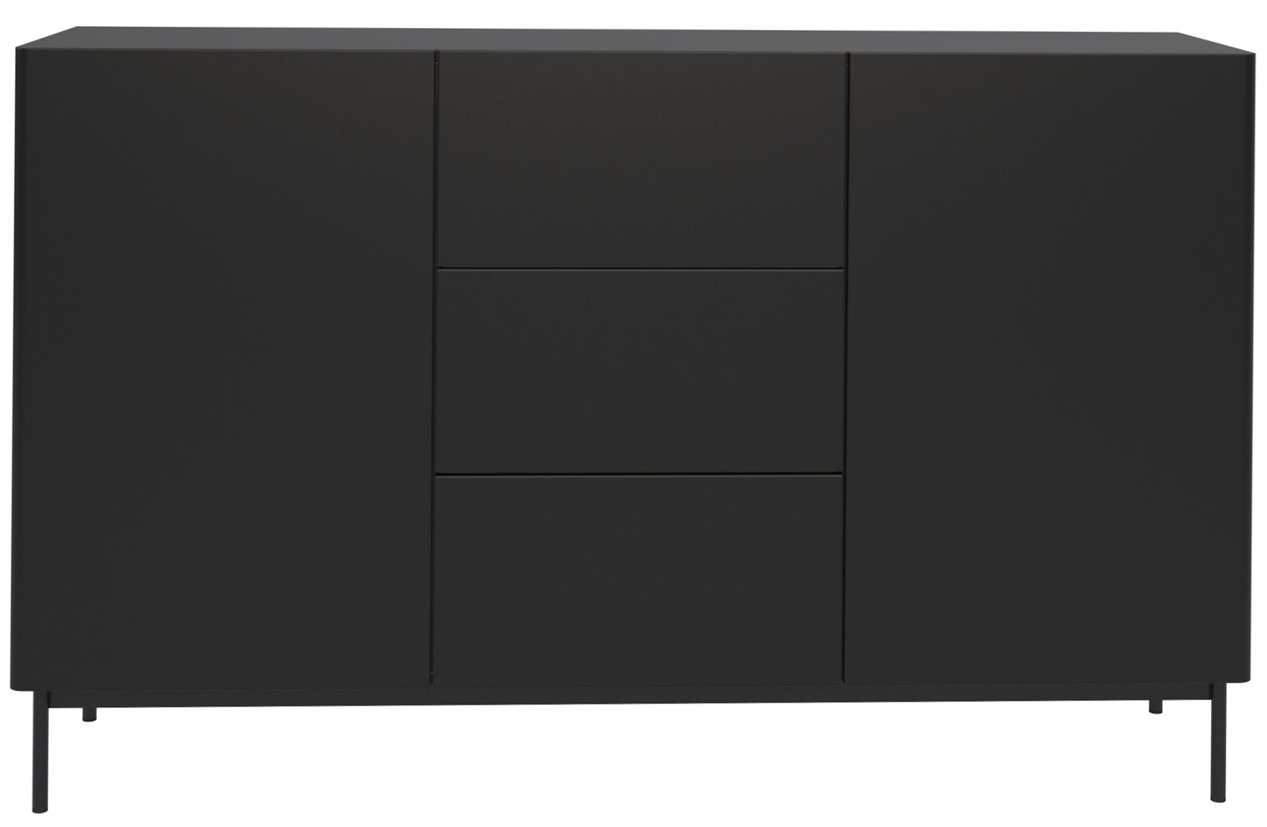 selsey-olio-zweit-rige-kommode-mit-3-schubladen-160-cm-schwarz image 3