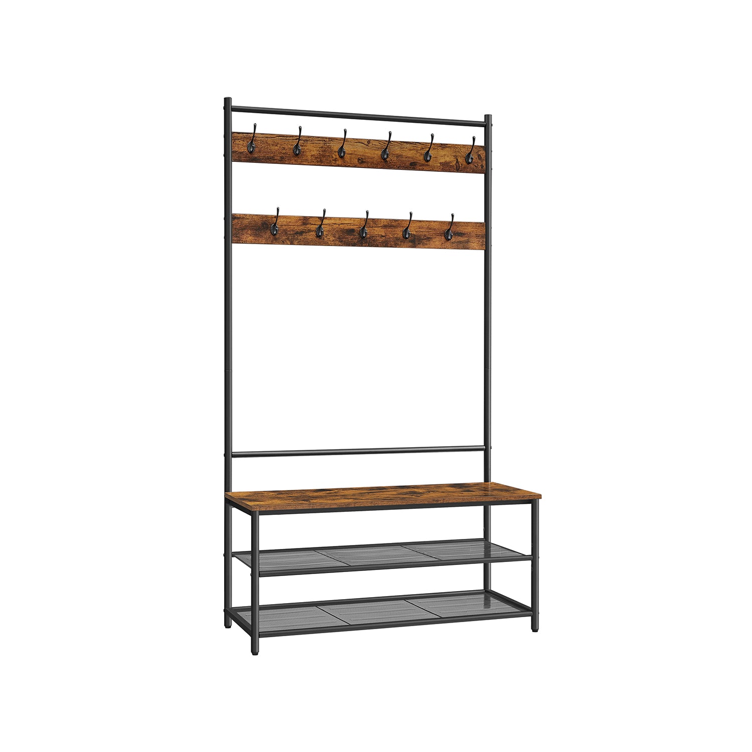vasagle-garderobenst-nder-mit-11-haken-verstellbarer-flurgarderobe-mit-ablagen image 1