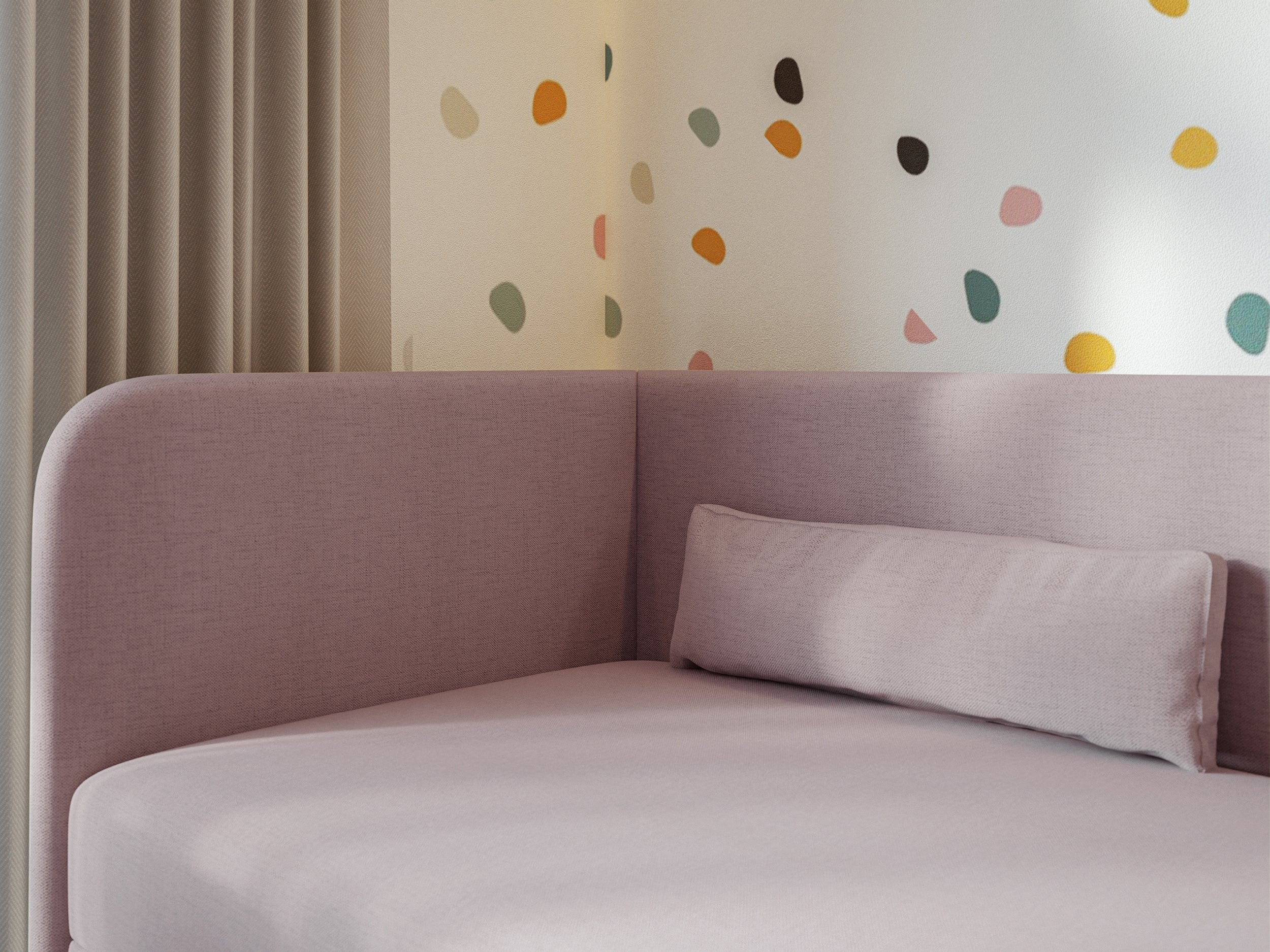 selsey-calmmo-jugendbett-90x200-cm-links-mit-stauraum-rosa-hydrophobe-chenille image 5