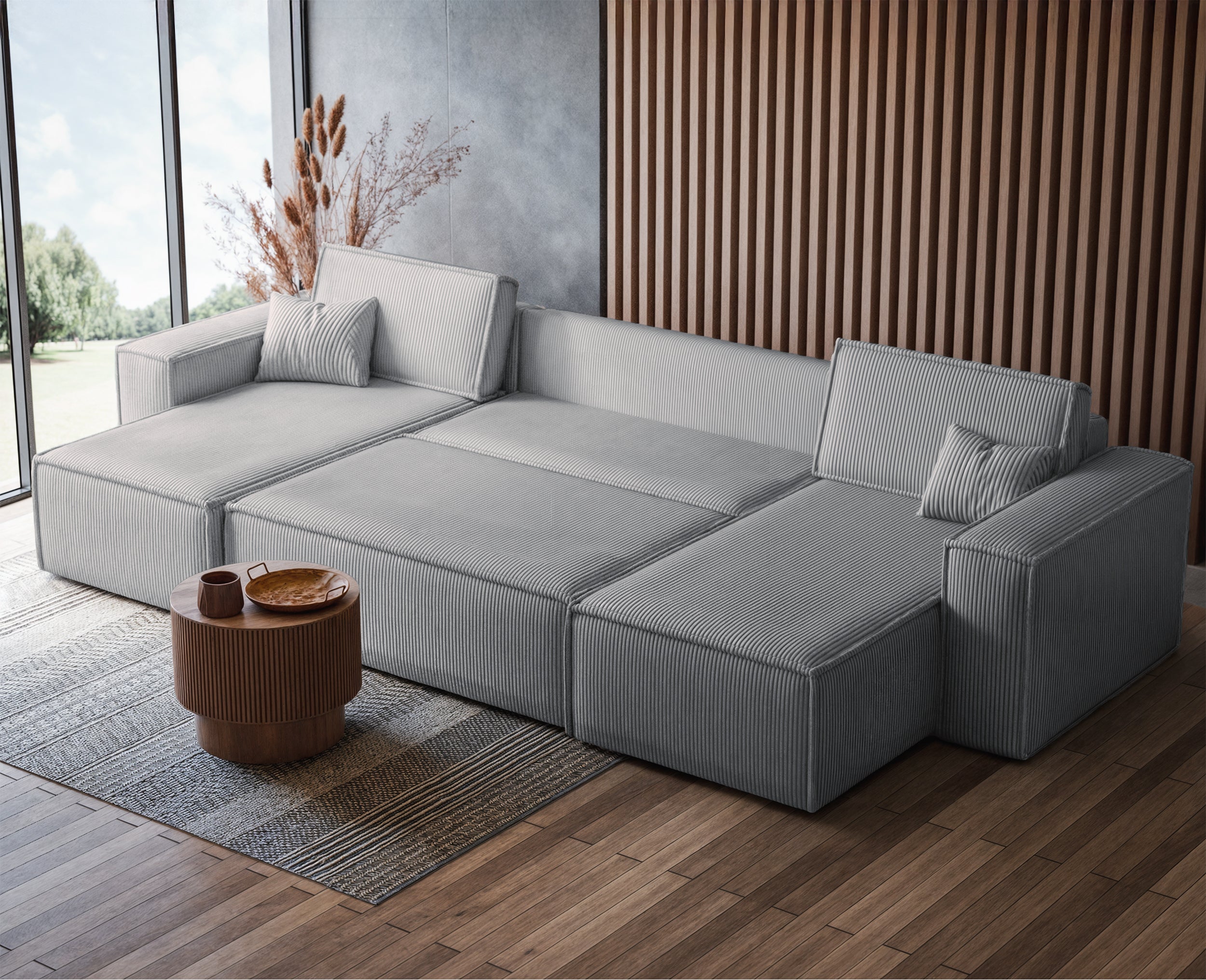 selsey-scarlo-u-ecksofa-mit-schlaffunktion-und-stauraum-hellgrau-cord image 6