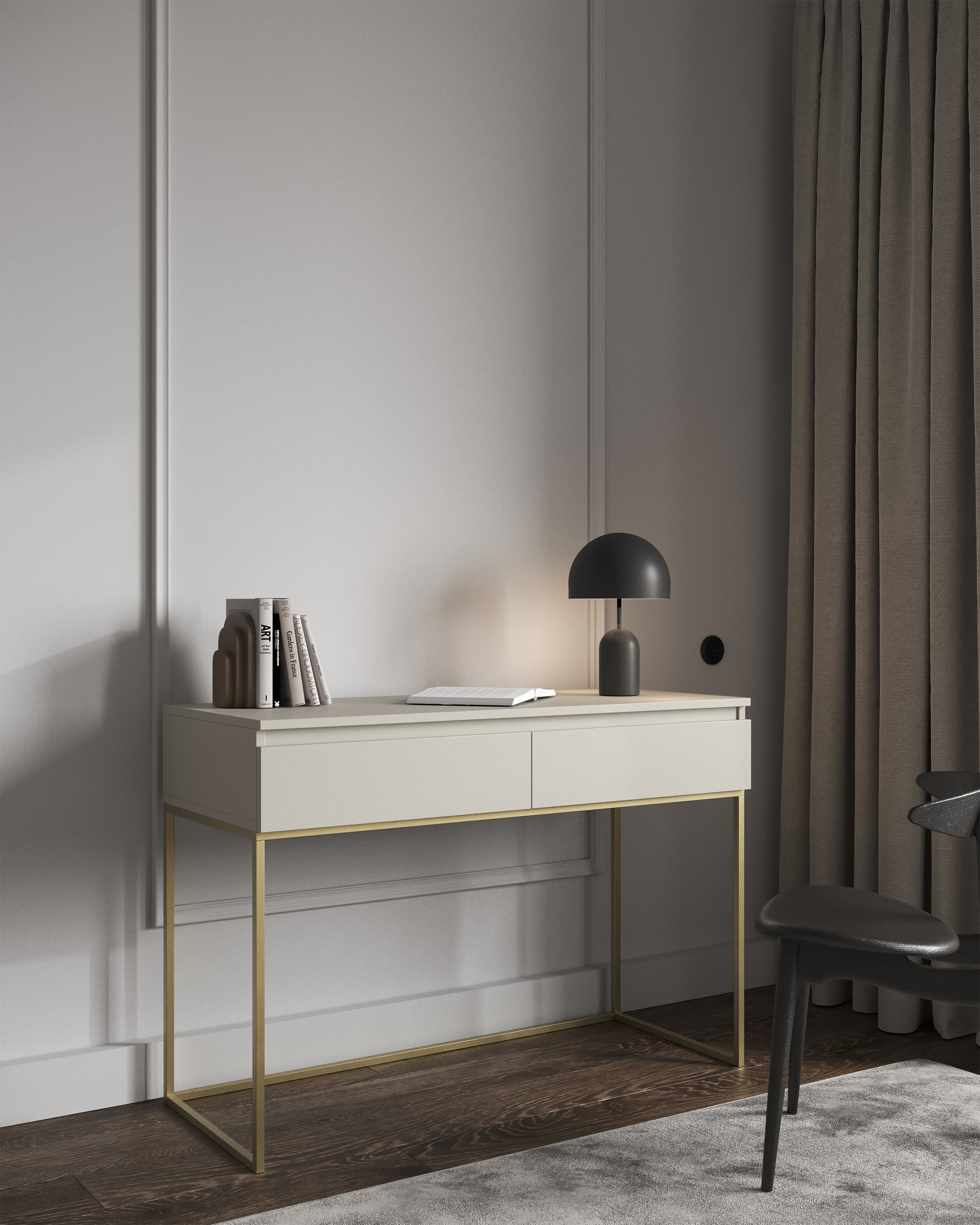 selsey-bemmi-schminktisch-mit-kaschmir-schubladen-und-goldenen-beinen image 2