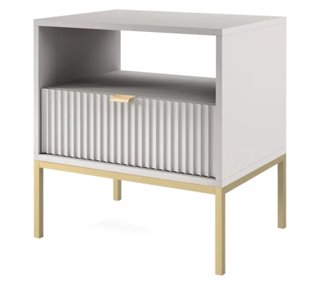 selsey-vellore-nachttisch-54-cm-grau-mit-gerillter-front-und-goldenem-gestell image 1