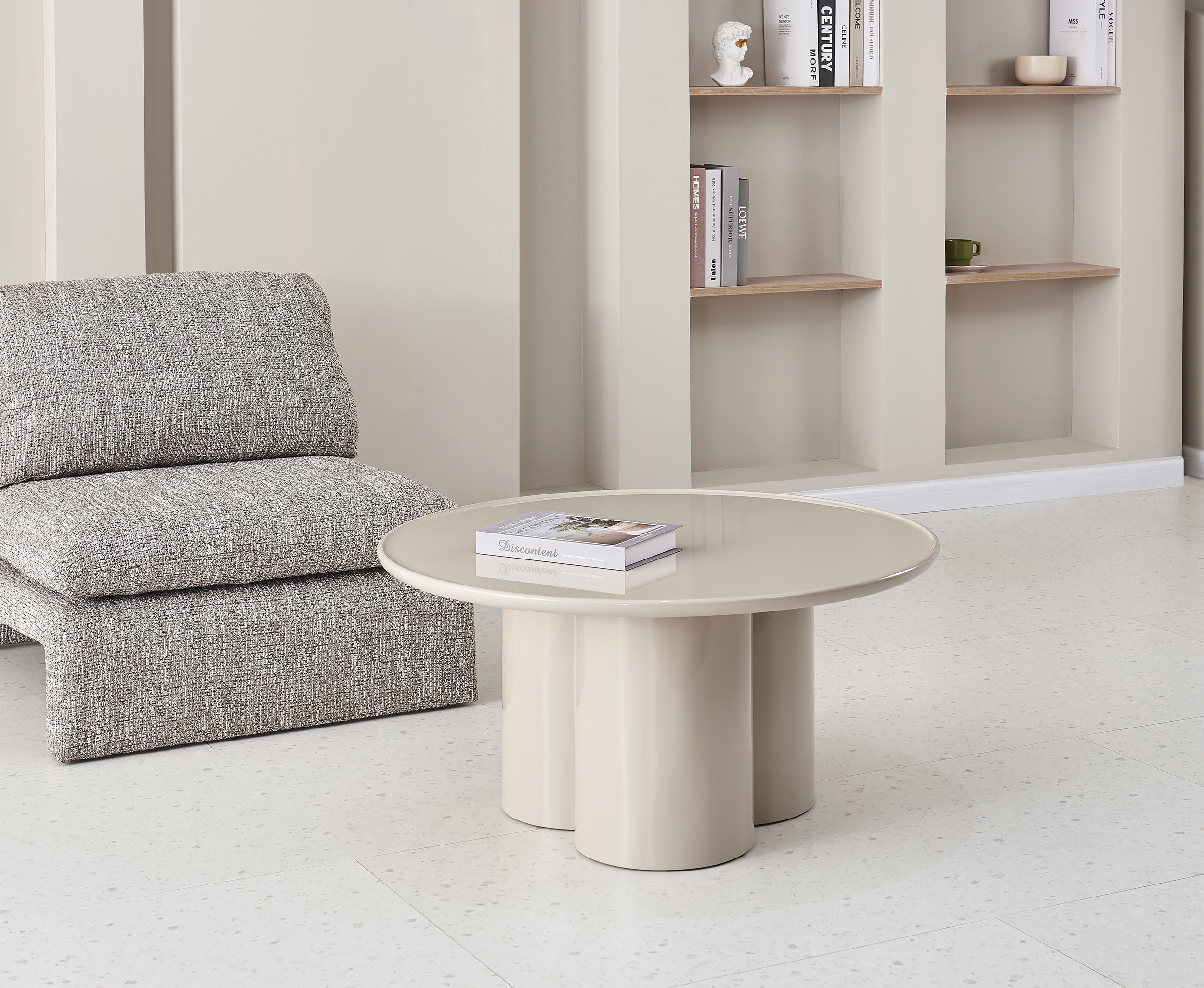 selsey-roulness-runder-couchtisch-80-cm-hellbeige-hochglanz image 2