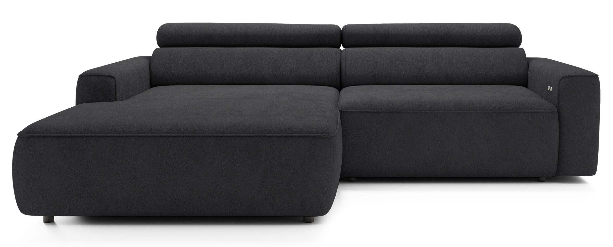 selsey-fando-ecksofa-l-form-links-dunkelgrauer-samt-mit-elektrischem-auszug image 1