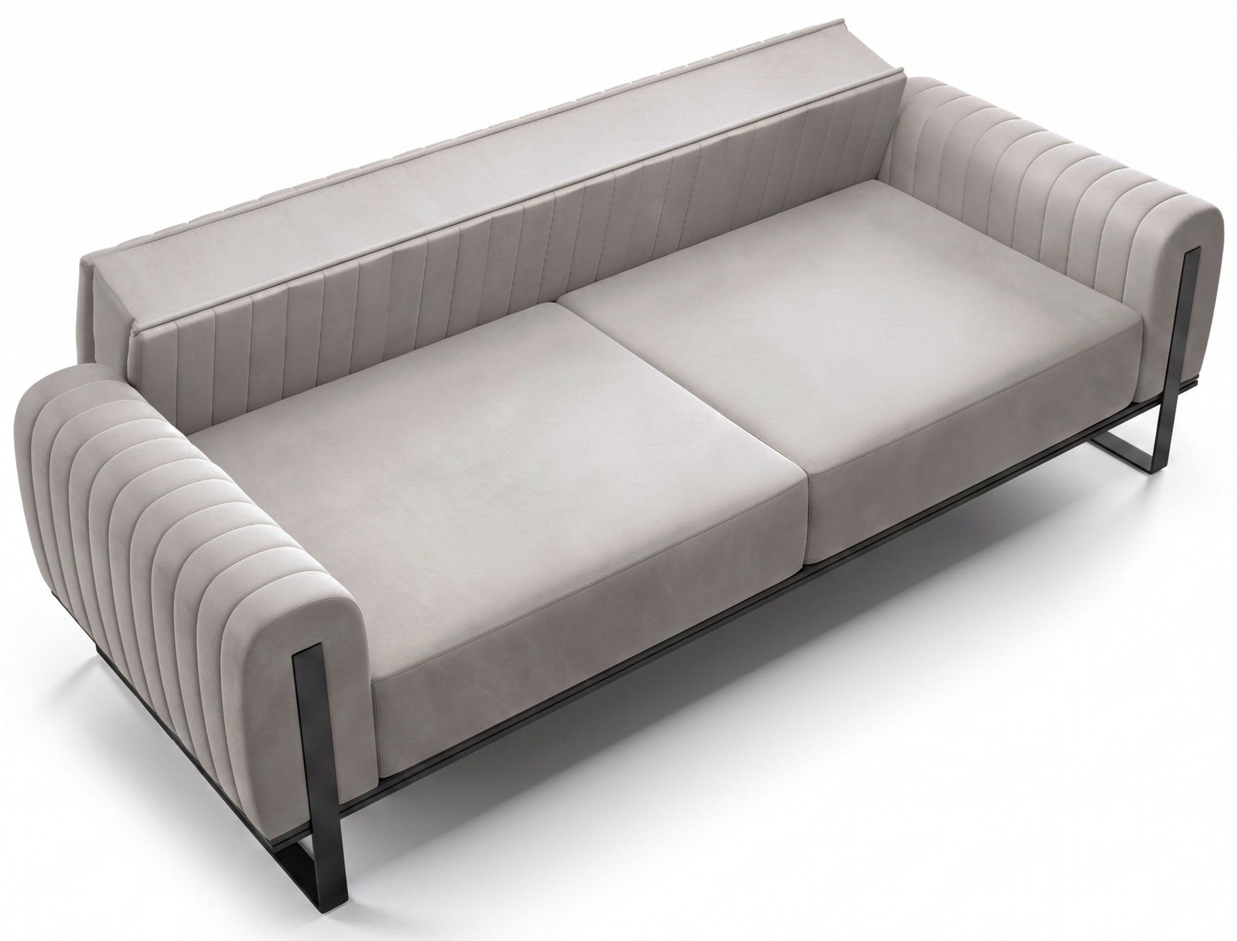 selsey-parissa-dreisitziges-sofa-hellgrauer-samt-schwarze-beine image 5