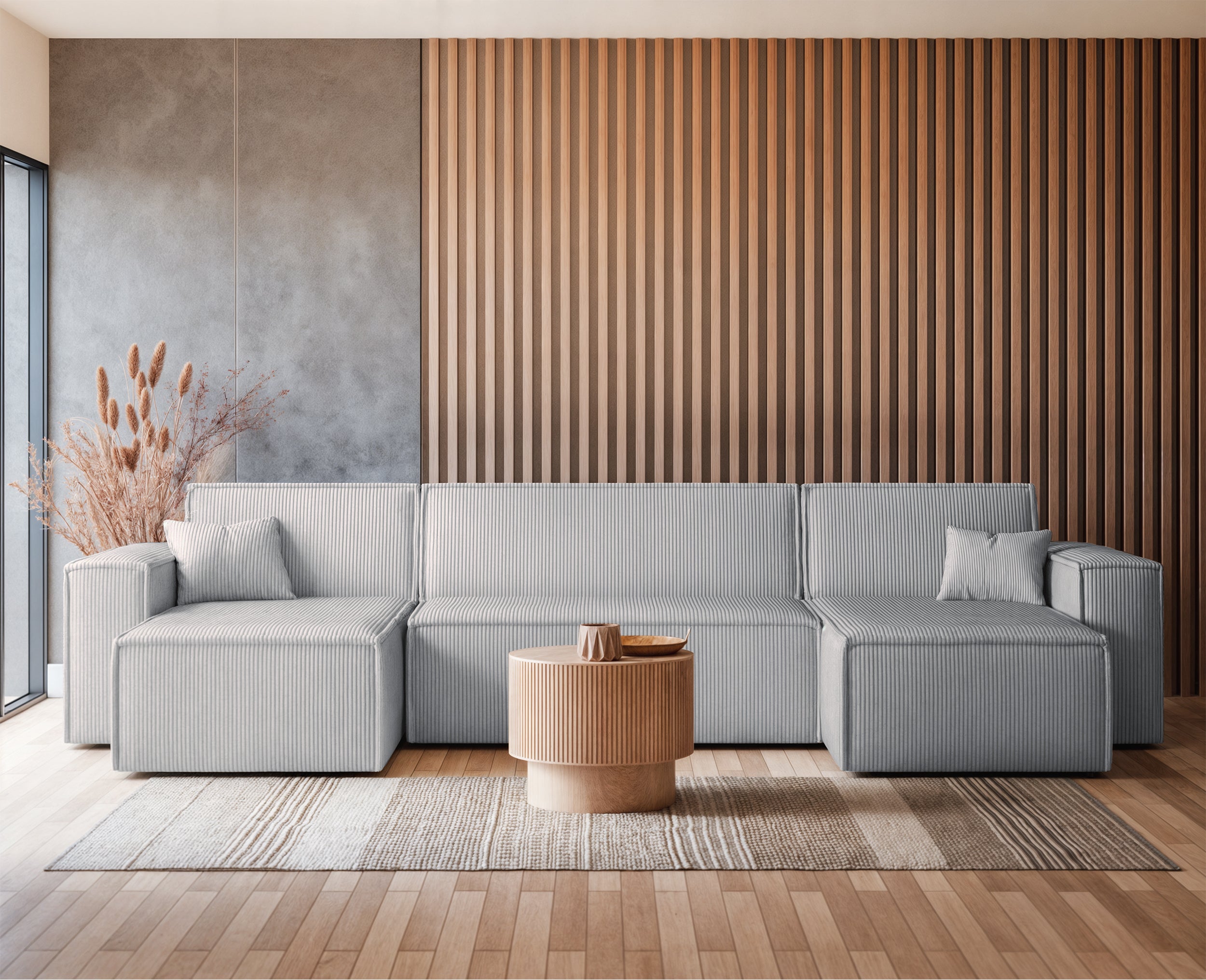 selsey-scarlo-u-ecksofa-mit-schlaffunktion-und-stauraum-hellgrau-cord image 3