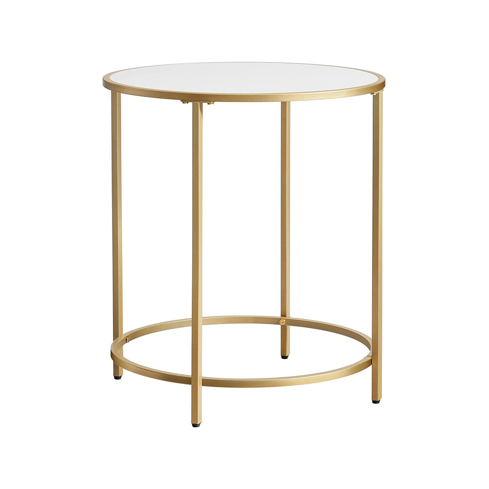 vasagle-beistelltisch-mit-metallrahmen-nachttisch-sofatisch-gold-wei image 2